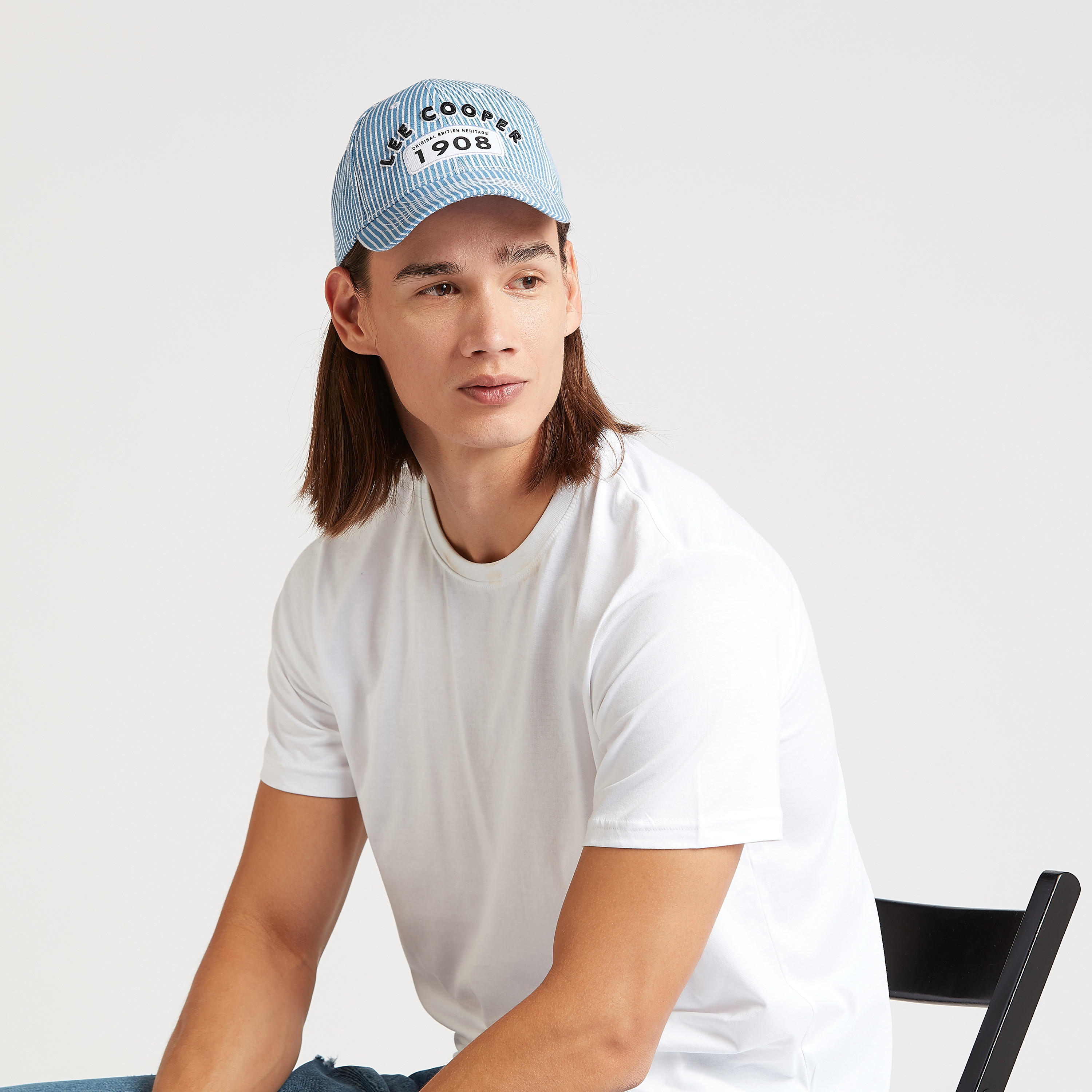 Lee Cooper Striped Cap with Plate Buckle Closure-men-caps-image-2