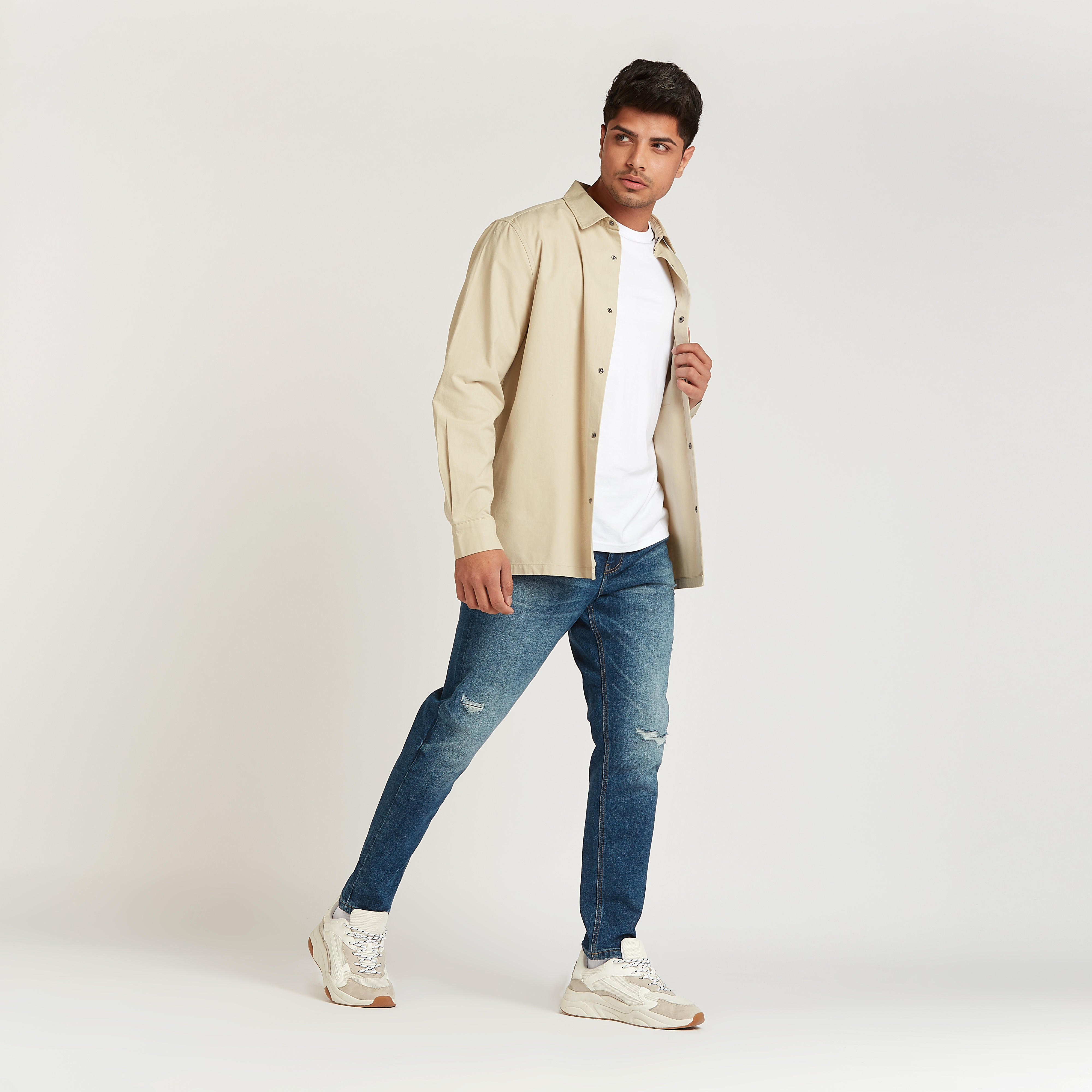 بنطلون جينز ممزق سكيني بخصر متوسط الارتفاع بجيوب من لي كوبر-men-clothing-bottoms-jeans-image-2