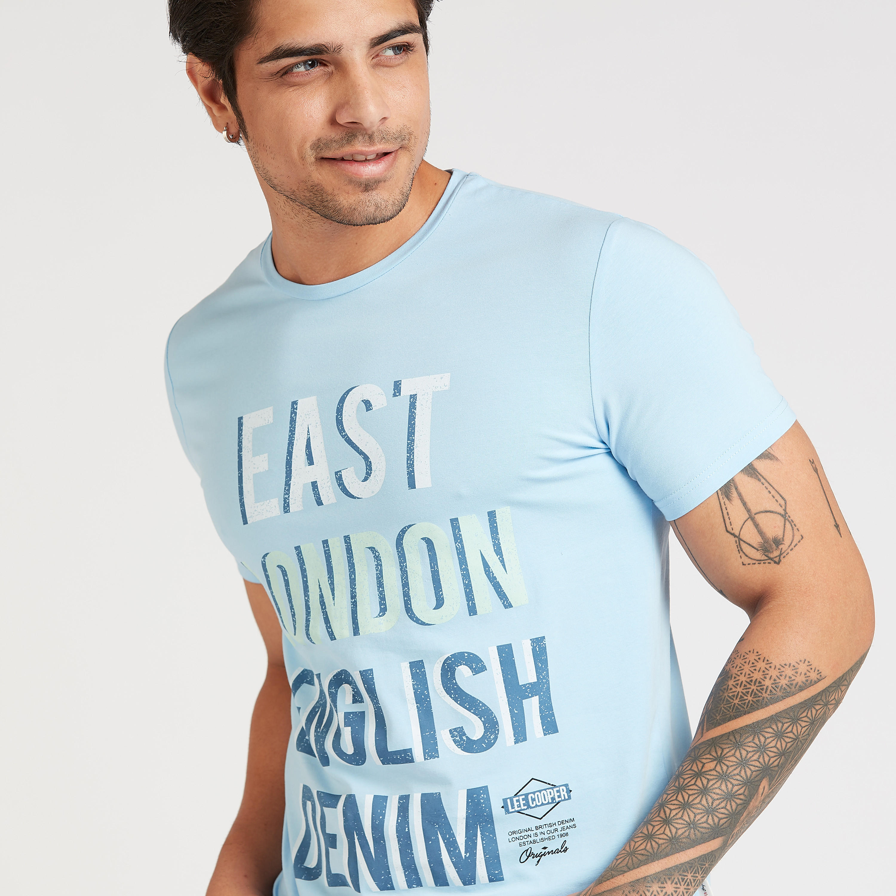 Lee Cooper Typographic Print T-shirt with Crew Neck and Short Sleeves-men-clothing-tshirtsandpolos-tshirts-image-3