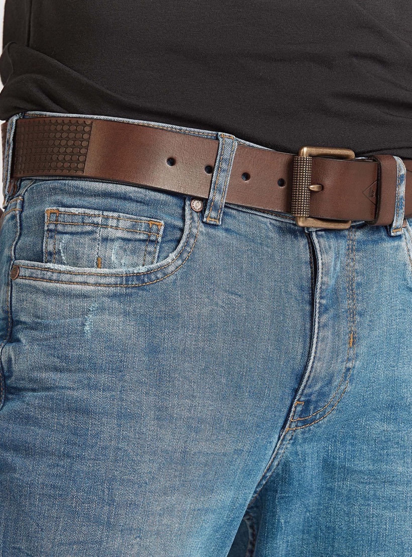 Lee Cooper Textured Belt with Pin Buckle Closure-men-beltsandwallets-belts-image-2