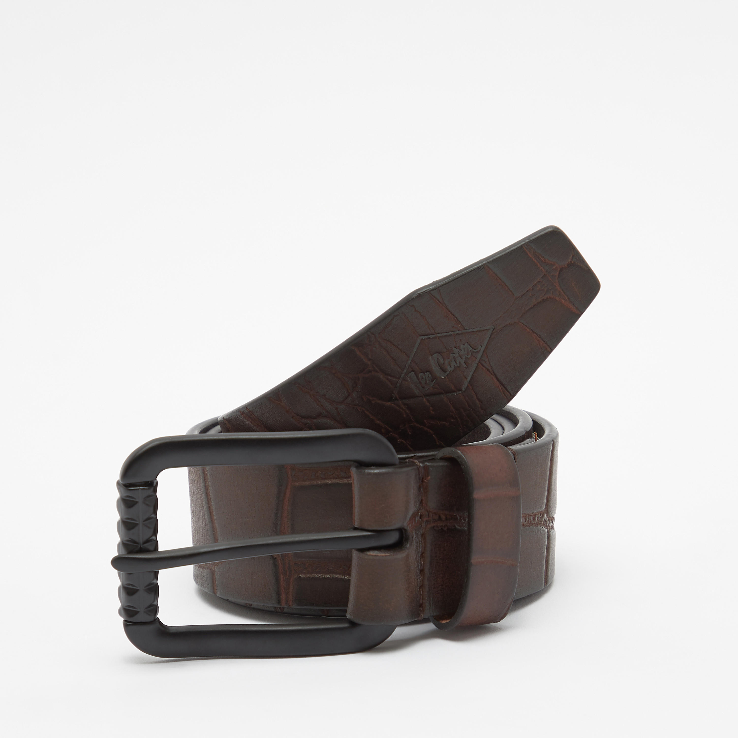 حزام بارز الملمس بإبزيم دبوس للإغلاق من لي كوبر-men-beltsandwallets-belts-image-1