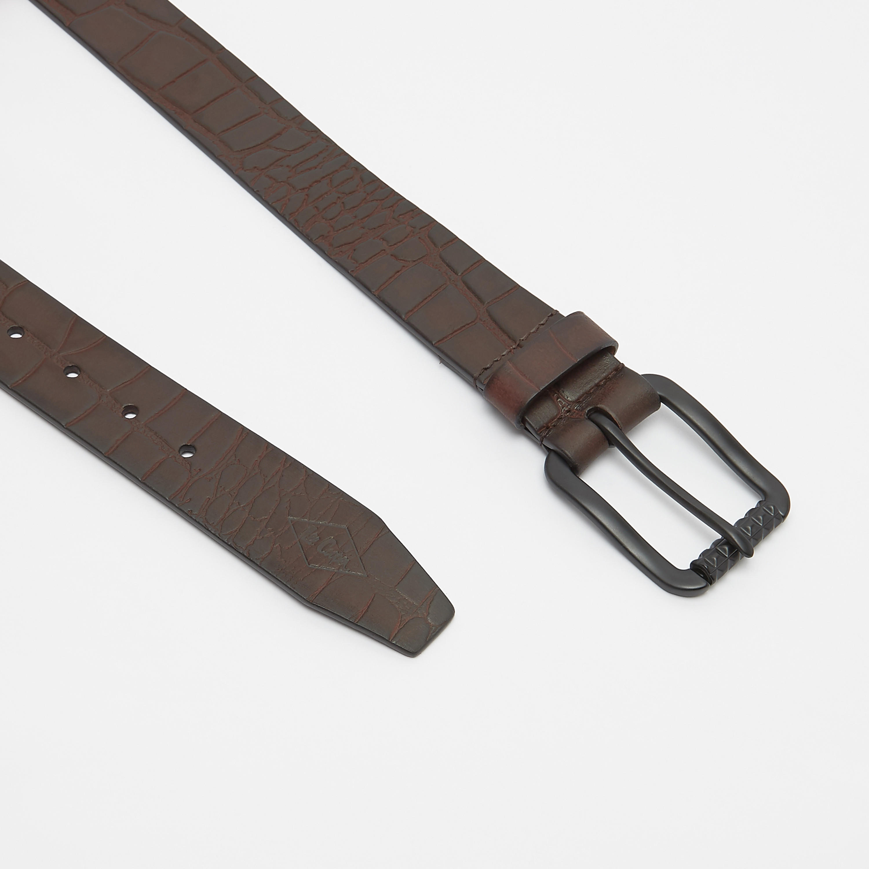 حزام بارز الملمس بإبزيم دبوس للإغلاق من لي كوبر-men-beltsandwallets-belts-image-3