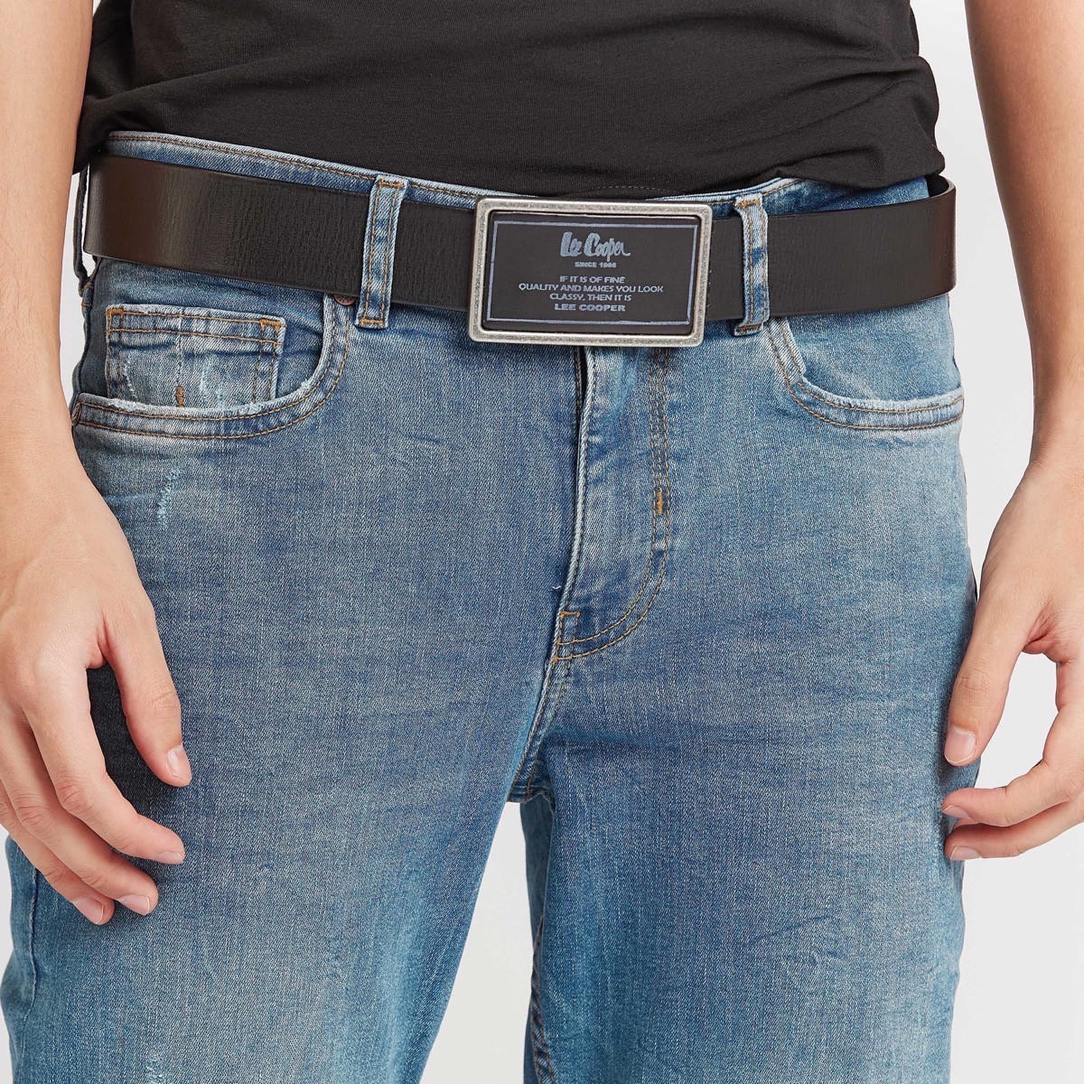 حزام سادة بإبزيم للإغلاق من لي كوبر-men-beltsandwallets-belts-image-2