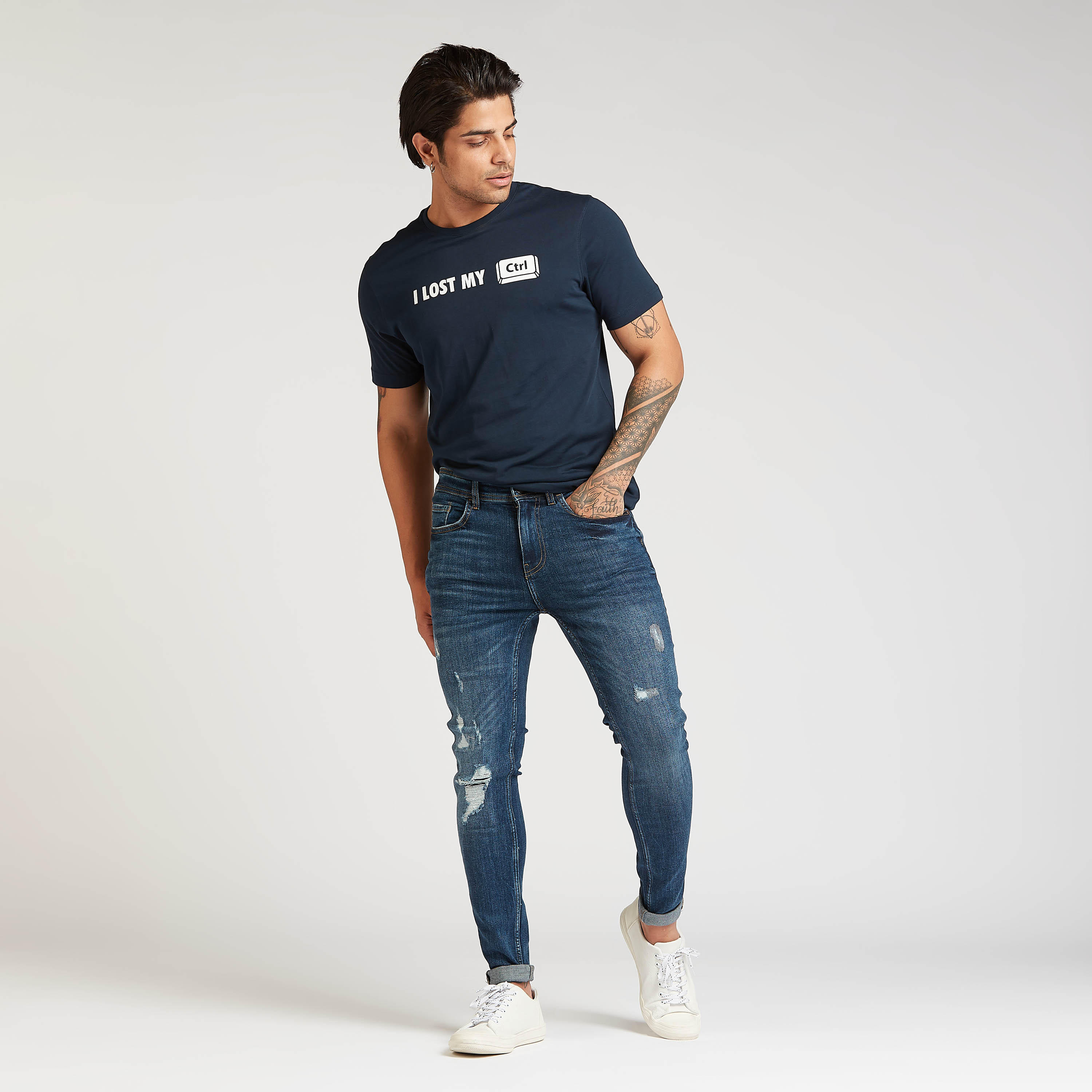 Lee Cooper Slim Fit Distressed Low-Rise Jeans with Pocket Detail-men-clothing-bottoms-jeans-image-2