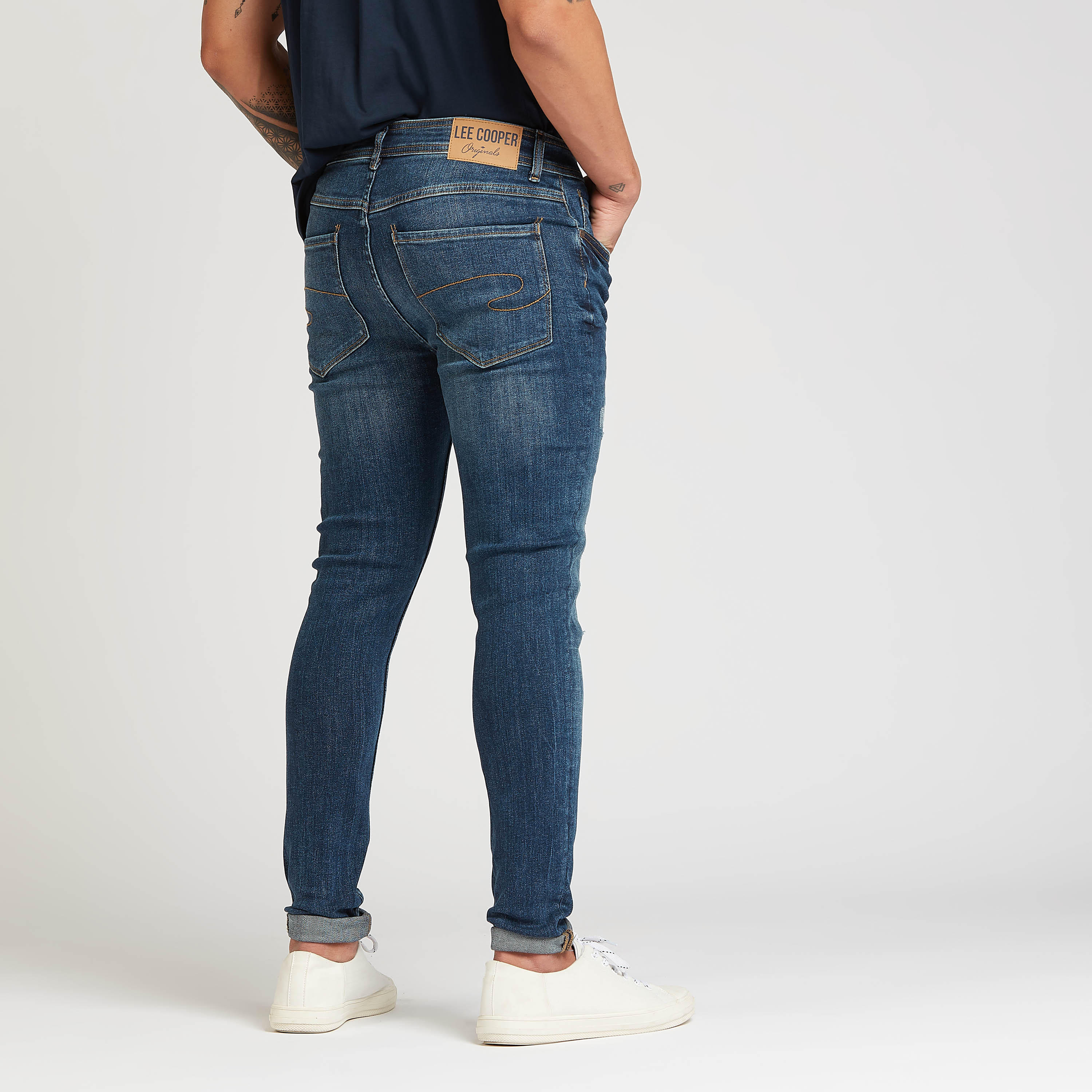 Lee Cooper Slim Fit Distressed Low-Rise Jeans with Pocket Detail-men-clothing-bottoms-jeans-image-4