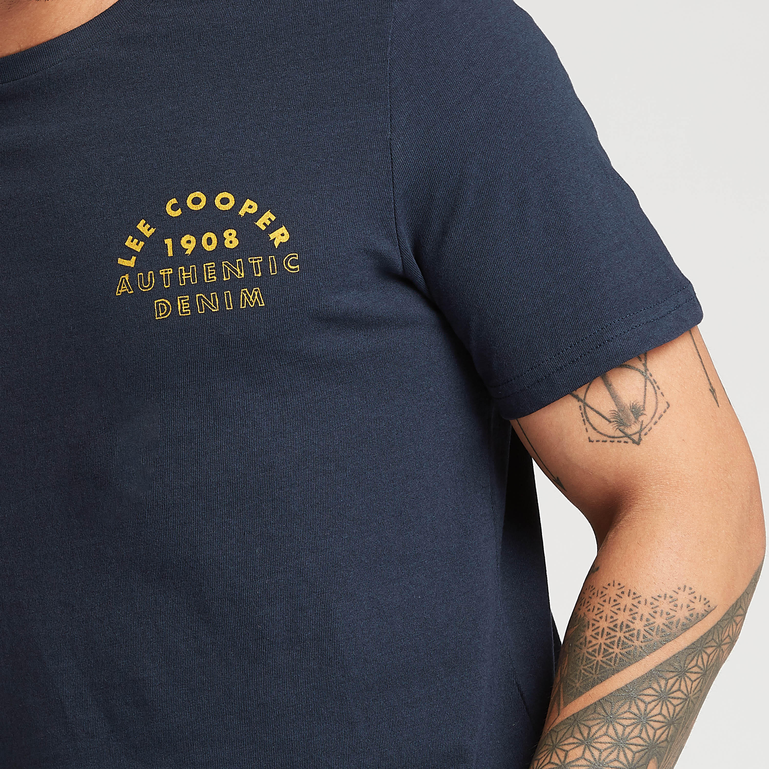 Lee Cooper Printed T-shirt with Crew Neck and Short Sleeves-men-clothing-tshirtsandpolos-tshirts-image-3