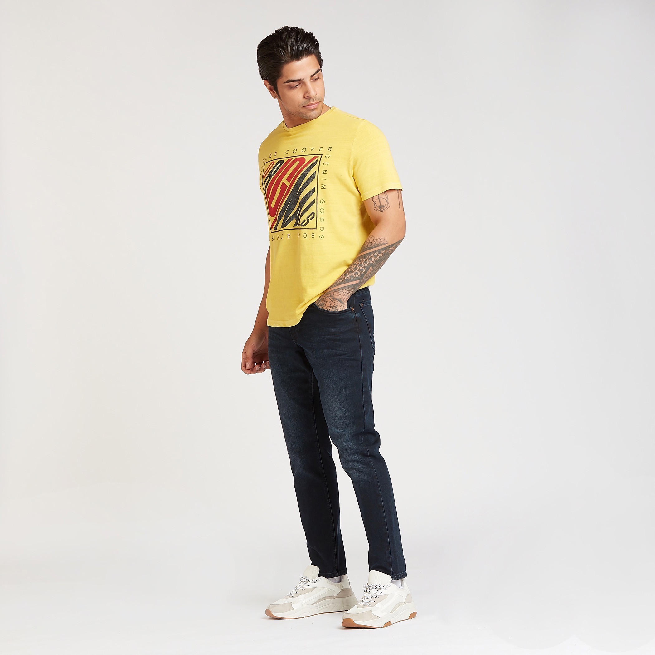 Lee Cooper Printed T-shirt with Crew Neck and Short Sleeves-men-clothing-tshirtsandpolos-tshirts-image-2