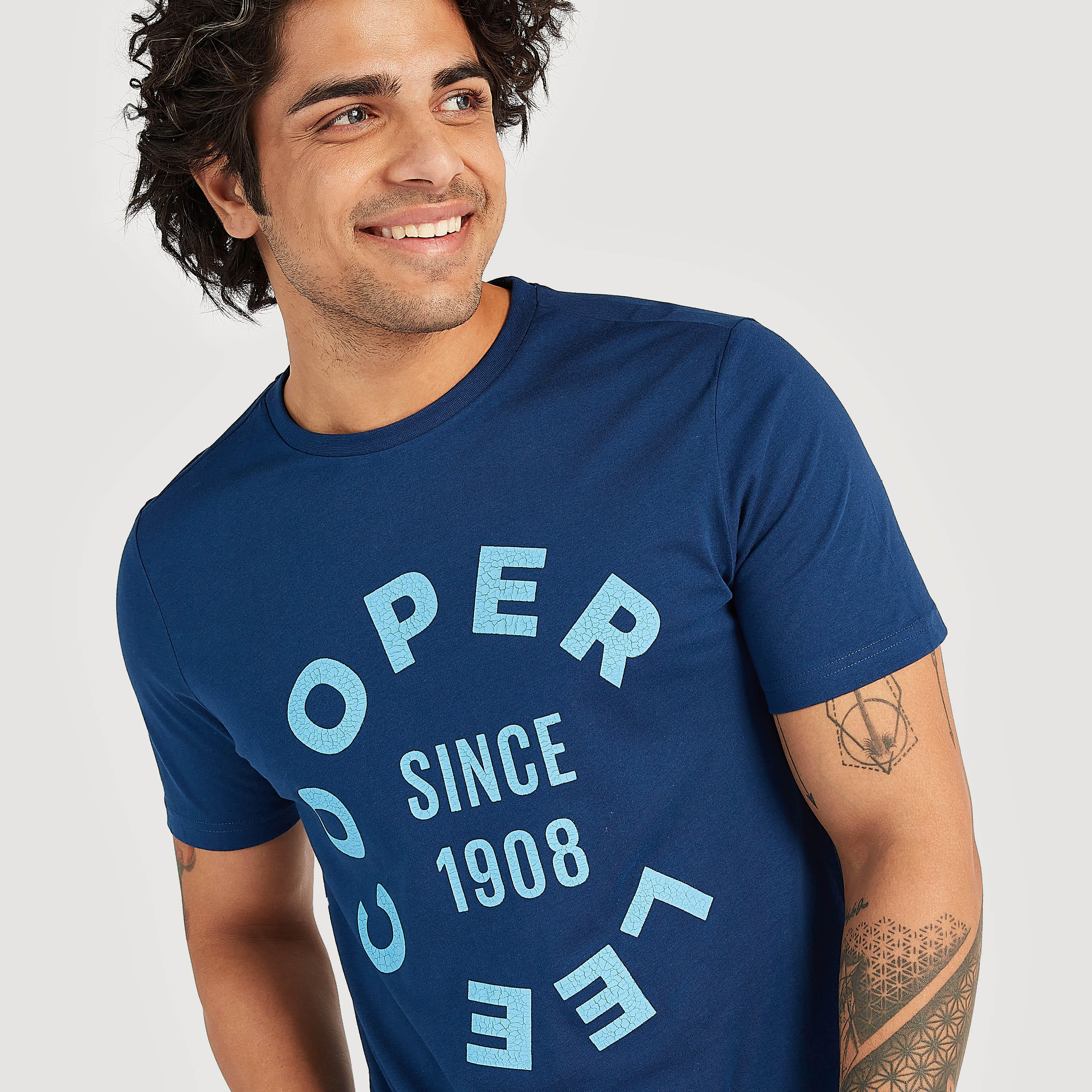 Lee Cooper Printed T-shirt with Short Sleeves-men-clothing-tshirtsandpolos-tshirts-image-1