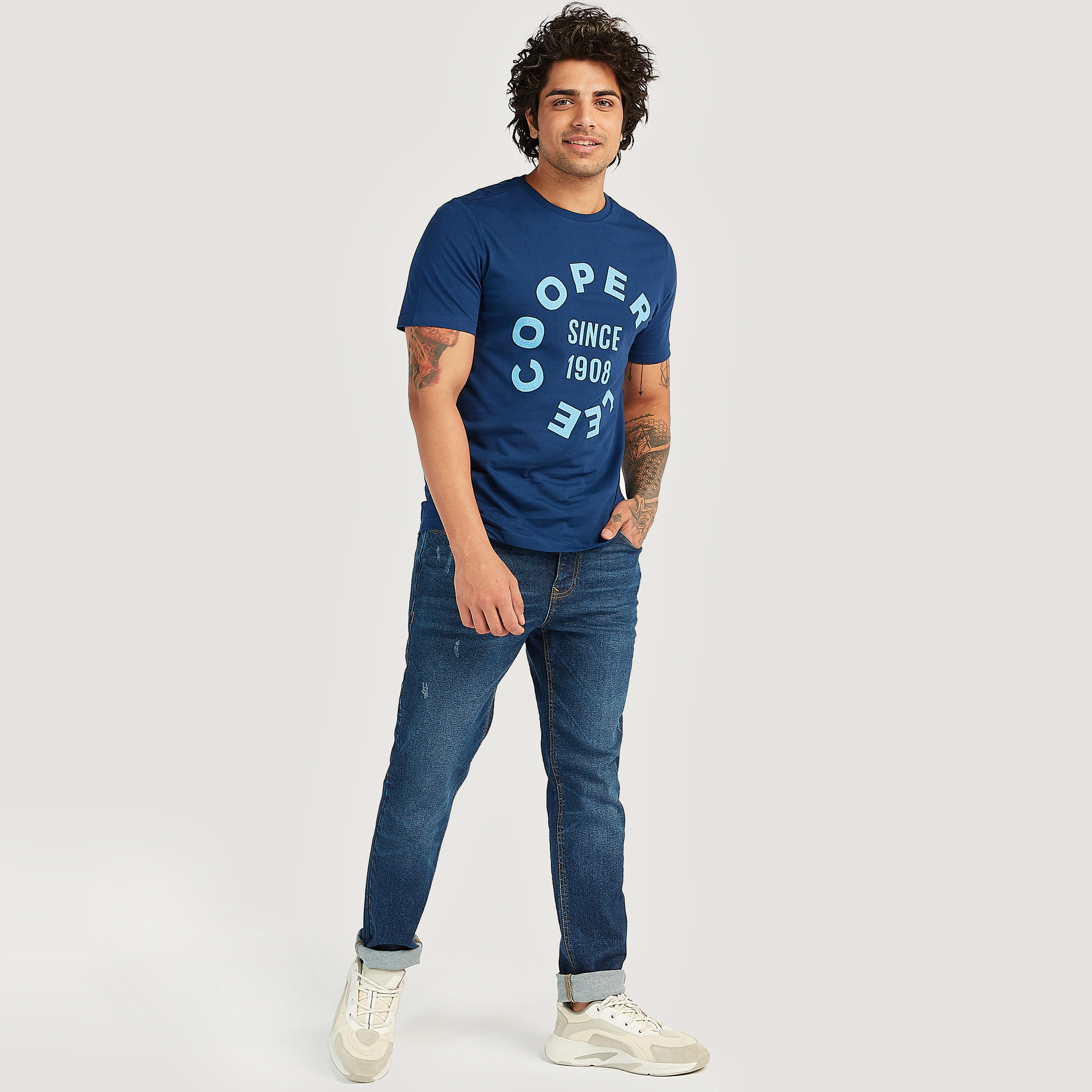 Lee Cooper Printed T-shirt with Short Sleeves-men-clothing-tshirtsandpolos-tshirts-image-2