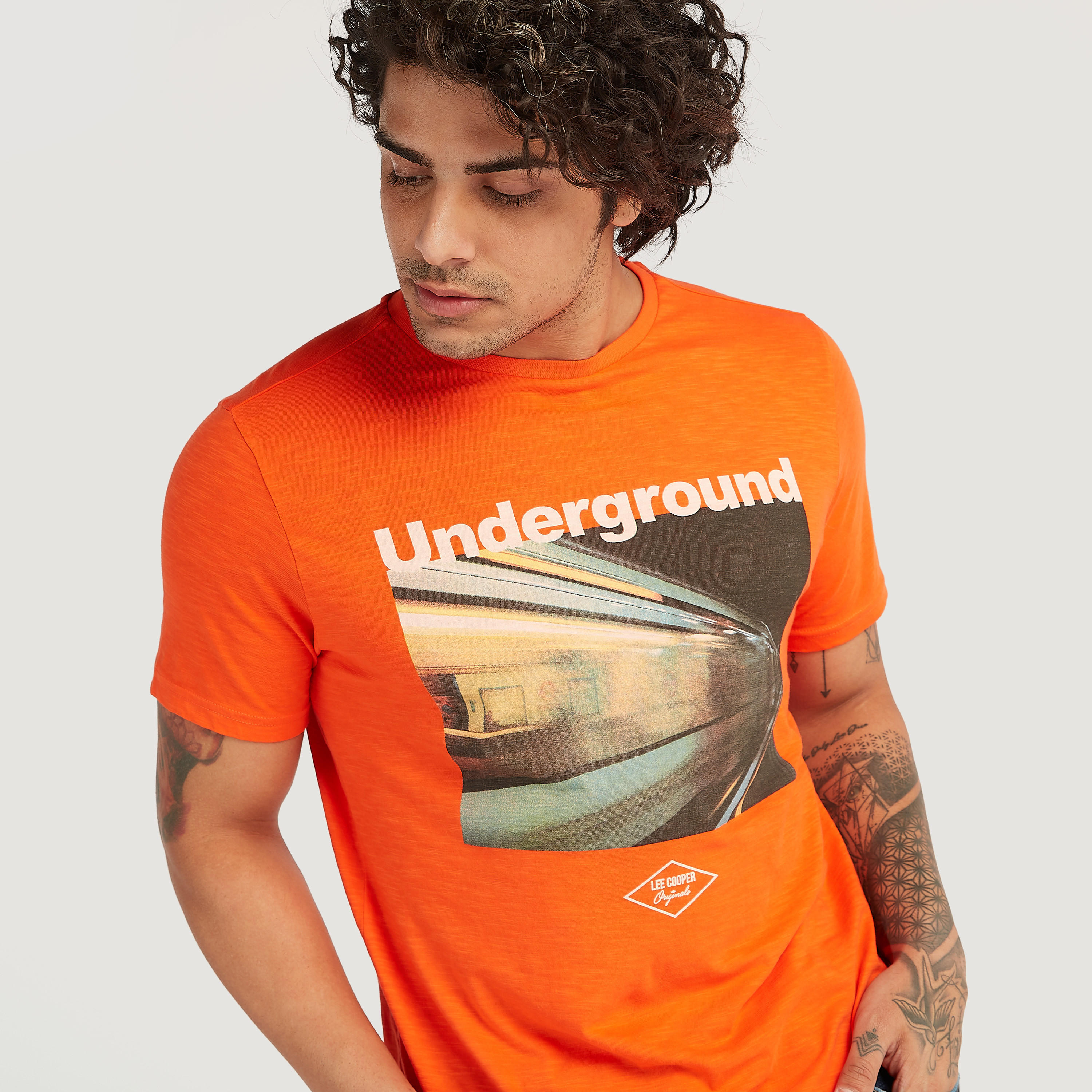 Lee Cooper Printed T-shirt with Short Sleeves-men-clothing-tshirtsandpolos-tshirts-image-3