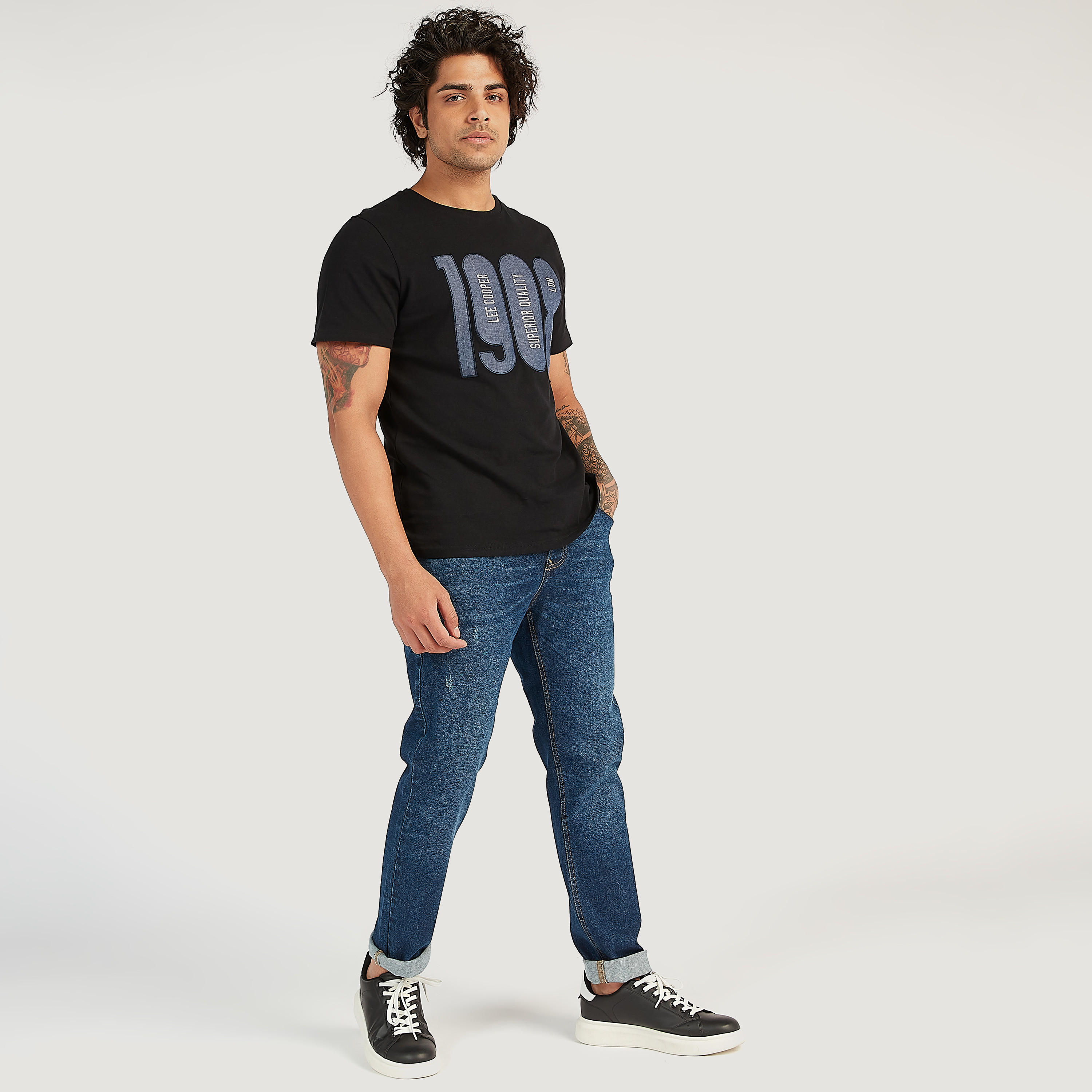 Lee Cooper Printed T-shirt with Short Sleeves-men-clothing-tshirtsandpolos-tshirts-image-2