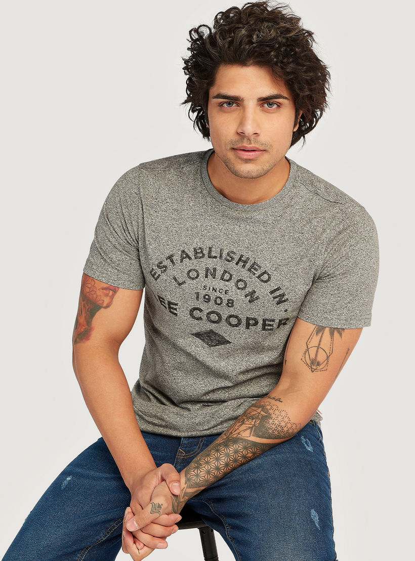 Lee Cooper Printed T-shirt with Short Sleeves-men-clothing-tshirtsandpolos-tshirts-image-1
