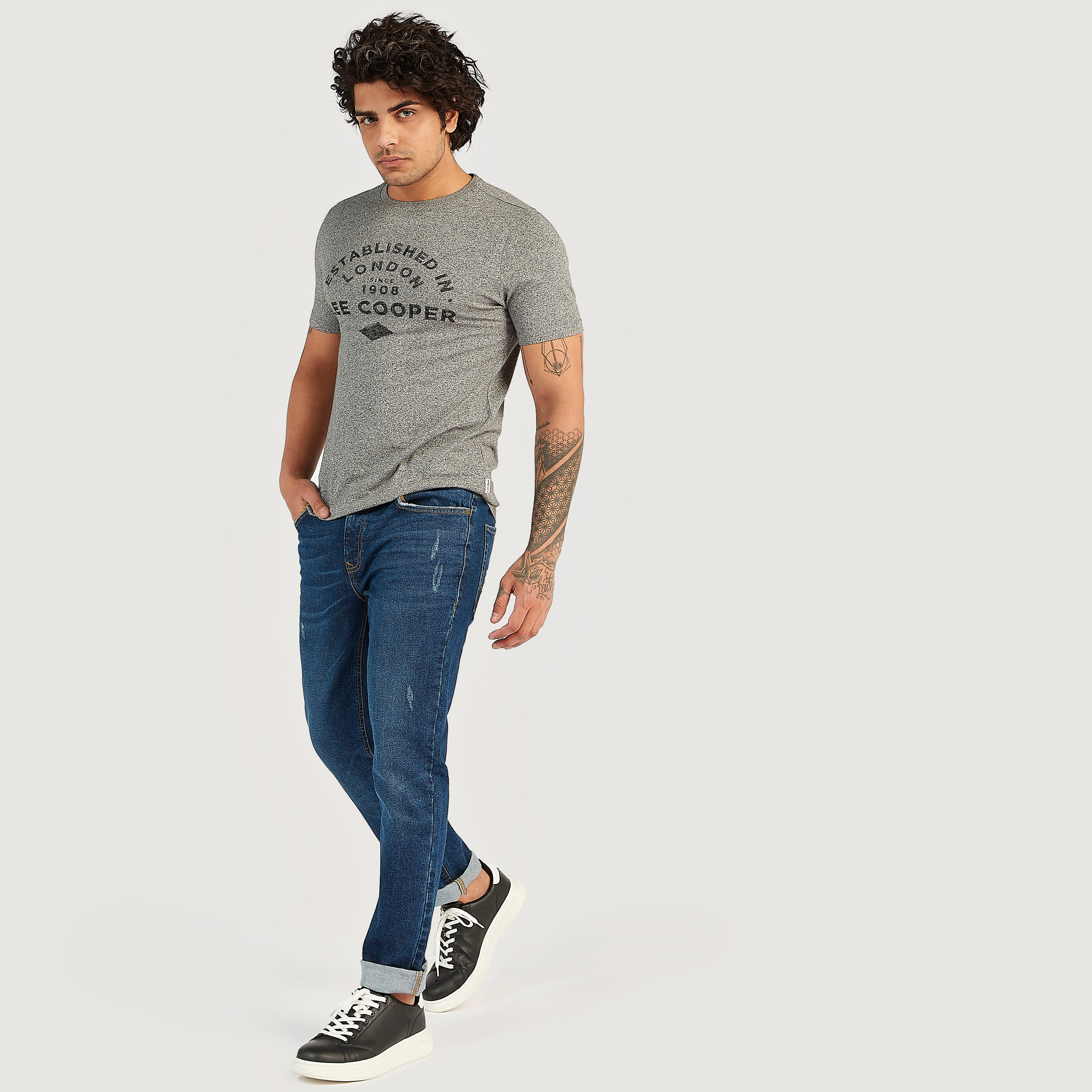 Lee Cooper Printed T-shirt with Short Sleeves-men-clothing-tshirtsandpolos-tshirts-image-2