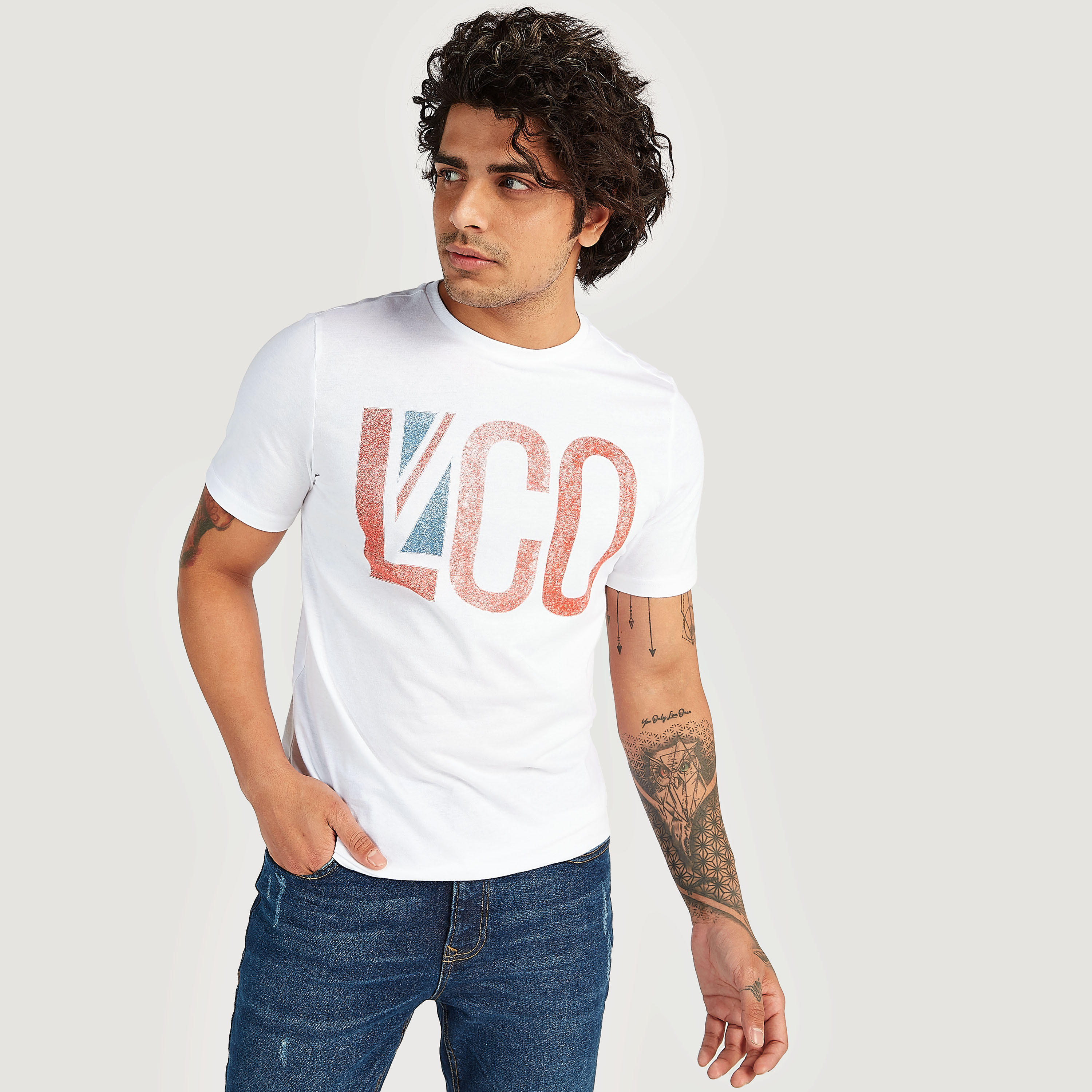 تيشيرت بأكمام قصيرة وطبعات من لي كوبر-men-clothing-tshirtsandpolos-tshirts-image-1