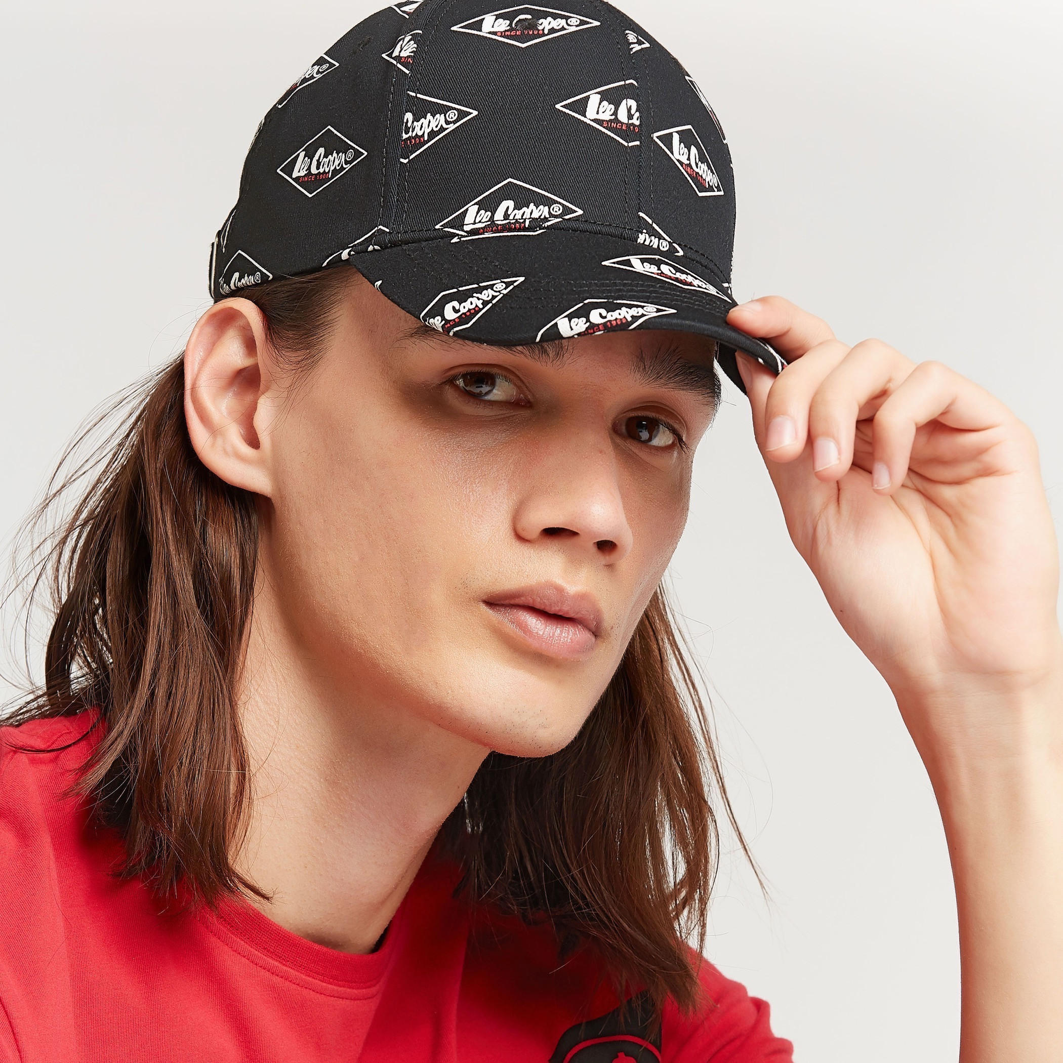 Lee Cooper Printed Cap with Plate Buckle Closure-men-caps-image-2