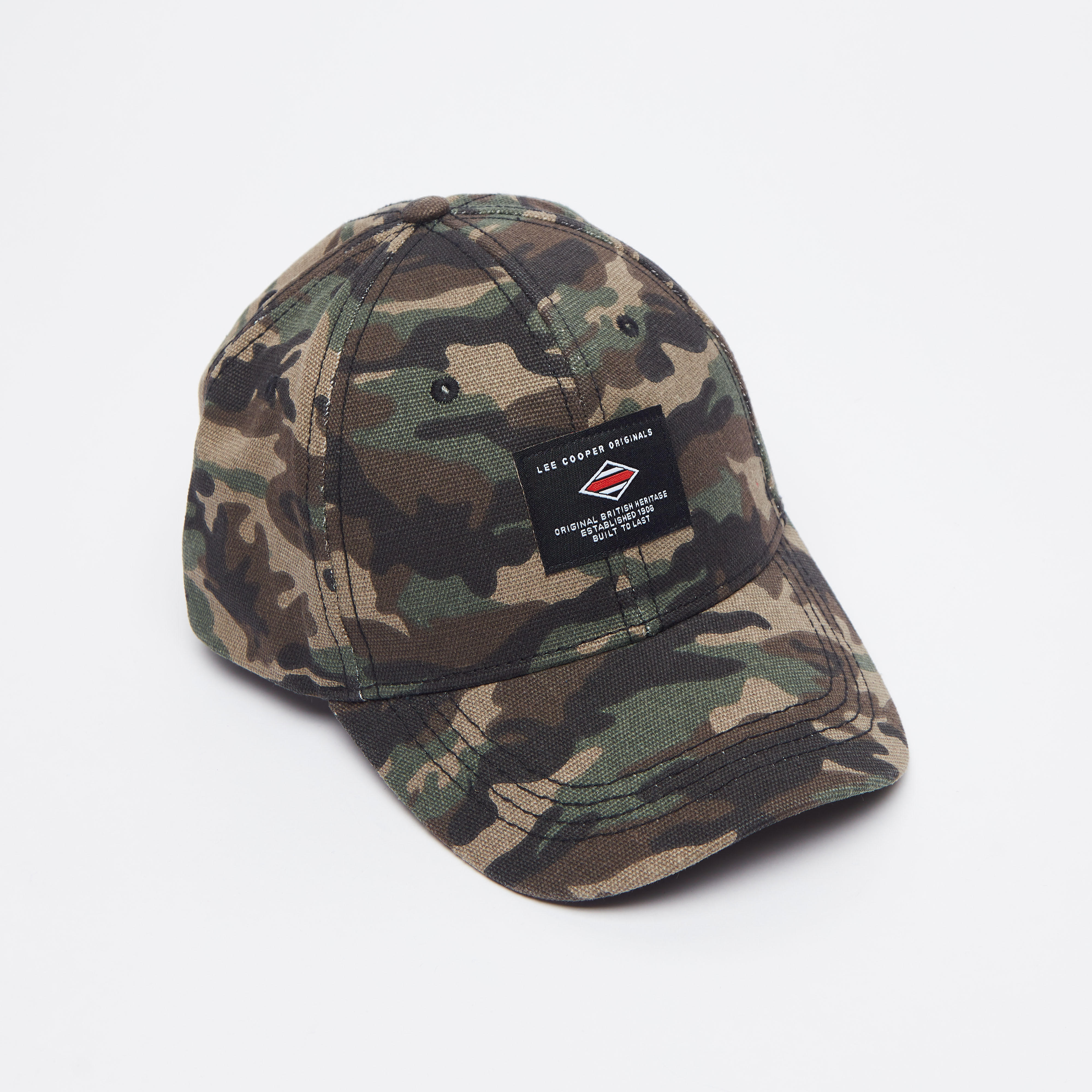 Lee Cooper Camouflage Print Cap with Plate Buckle Closure-men-caps-image-1