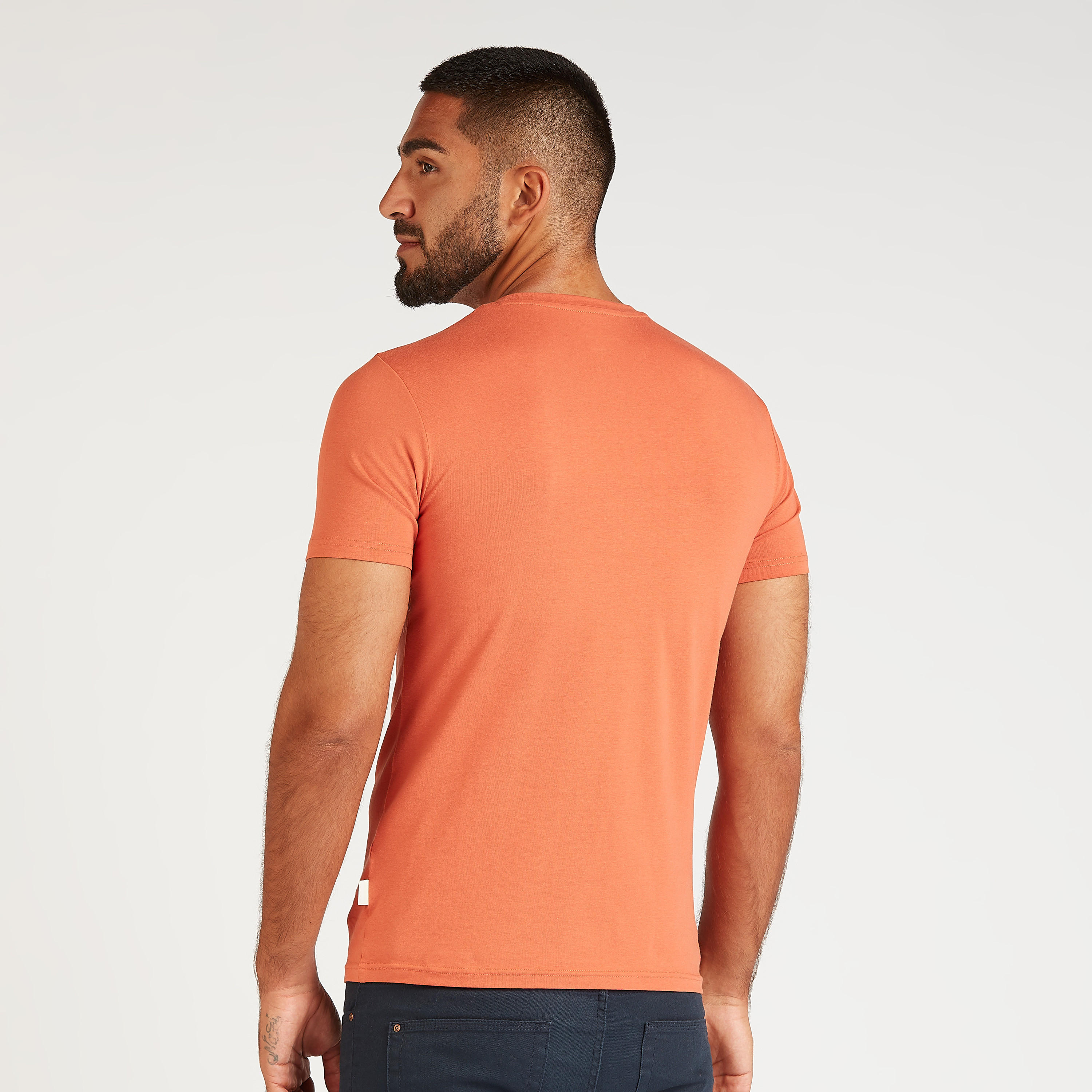 تيشيرت سادة بياقة ضيّقة وأكمام قصيرة-men-clothing-tshirtsandpolos-tshirts-image-1