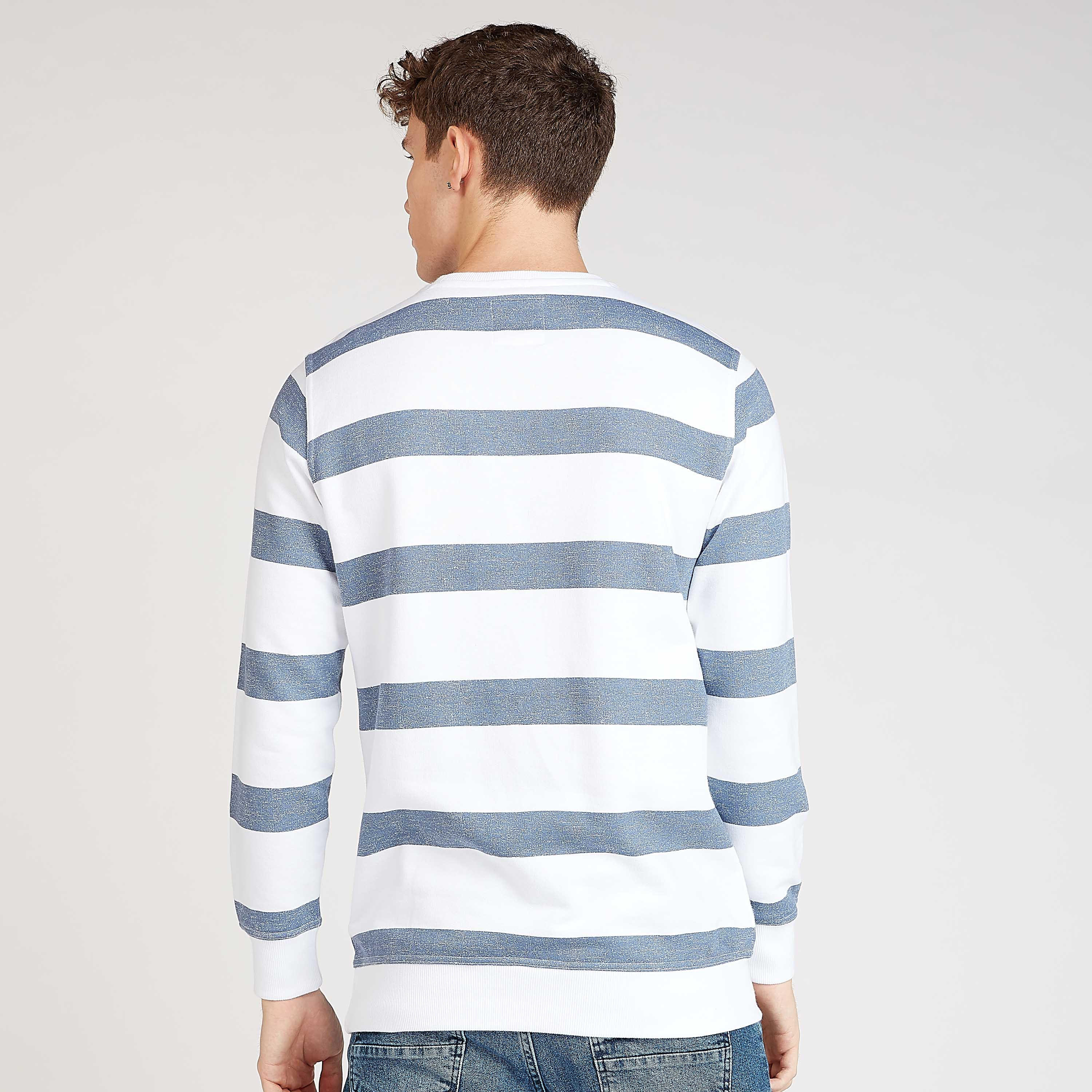 سويت شيرت مستدام مخطط بياقة ضيّقة من لي كوبر-men-winterwear-hoodiesandsweatshirts-image-4