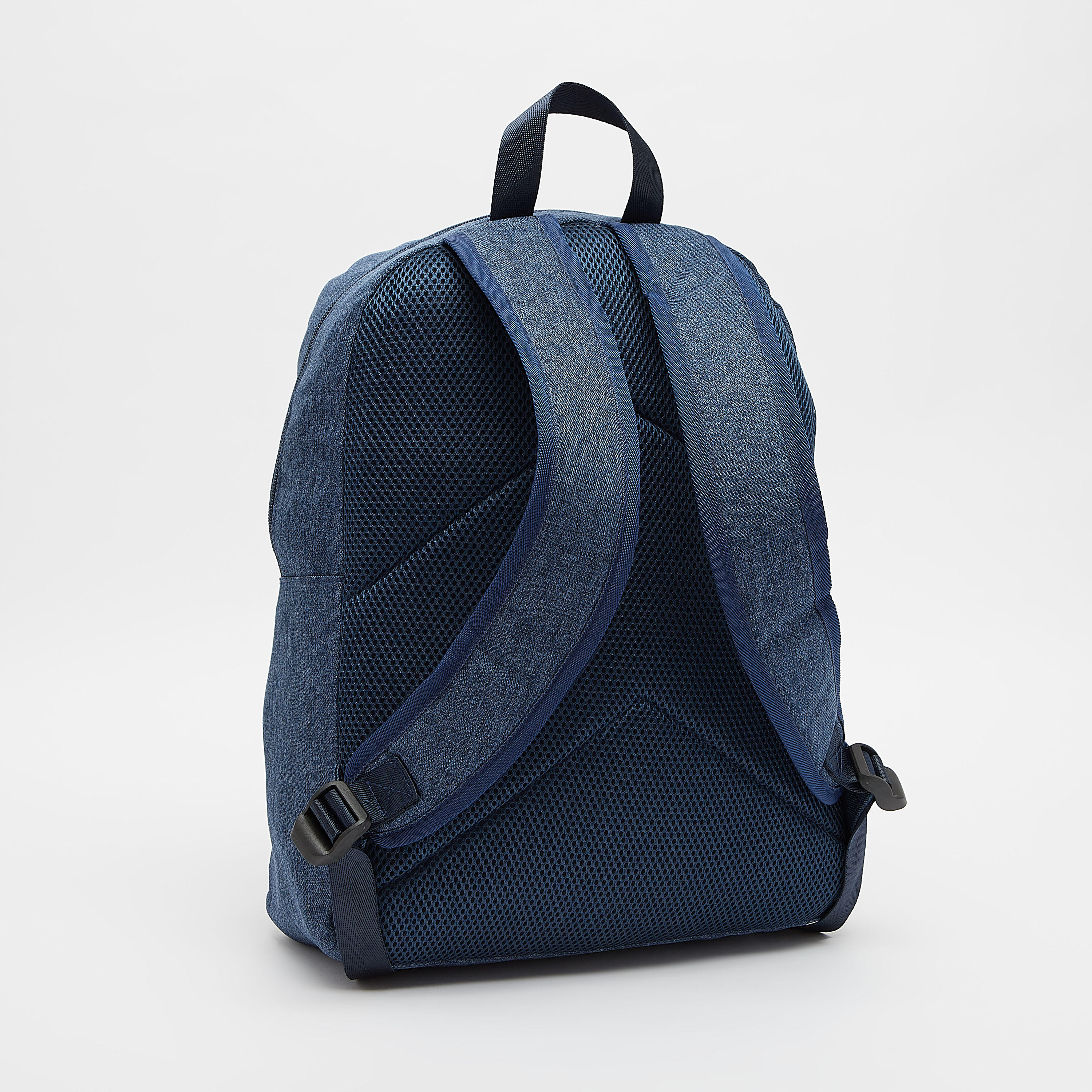 Lee Cooper Logo Print Backpack with Adjustable Straps and Zip Closure-men-bags-image-3