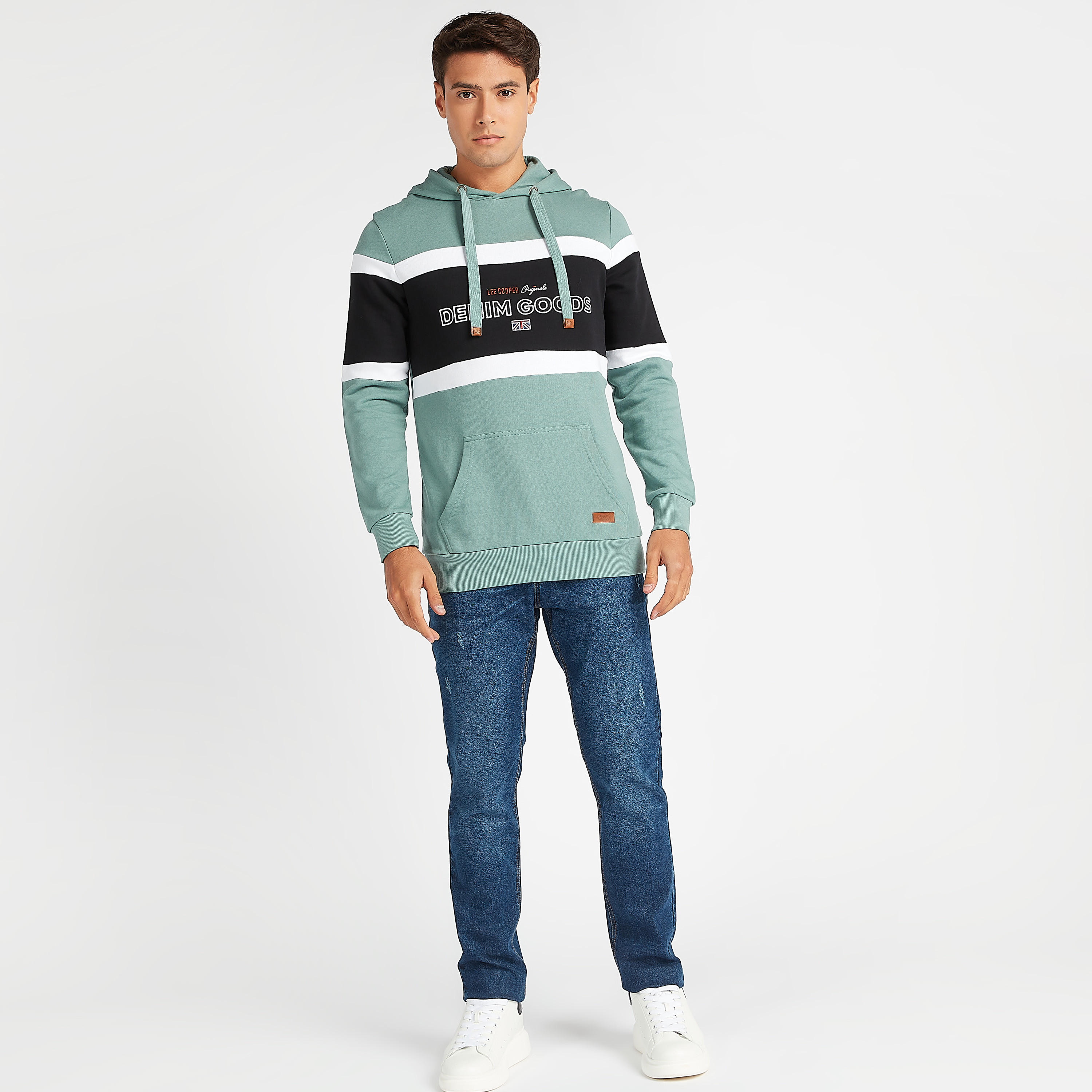 هودي مستدام بطبعات وأكمام طويلة وجيوب من لي كوبر-men-winterwear-hoodiesandsweatshirts-image-2