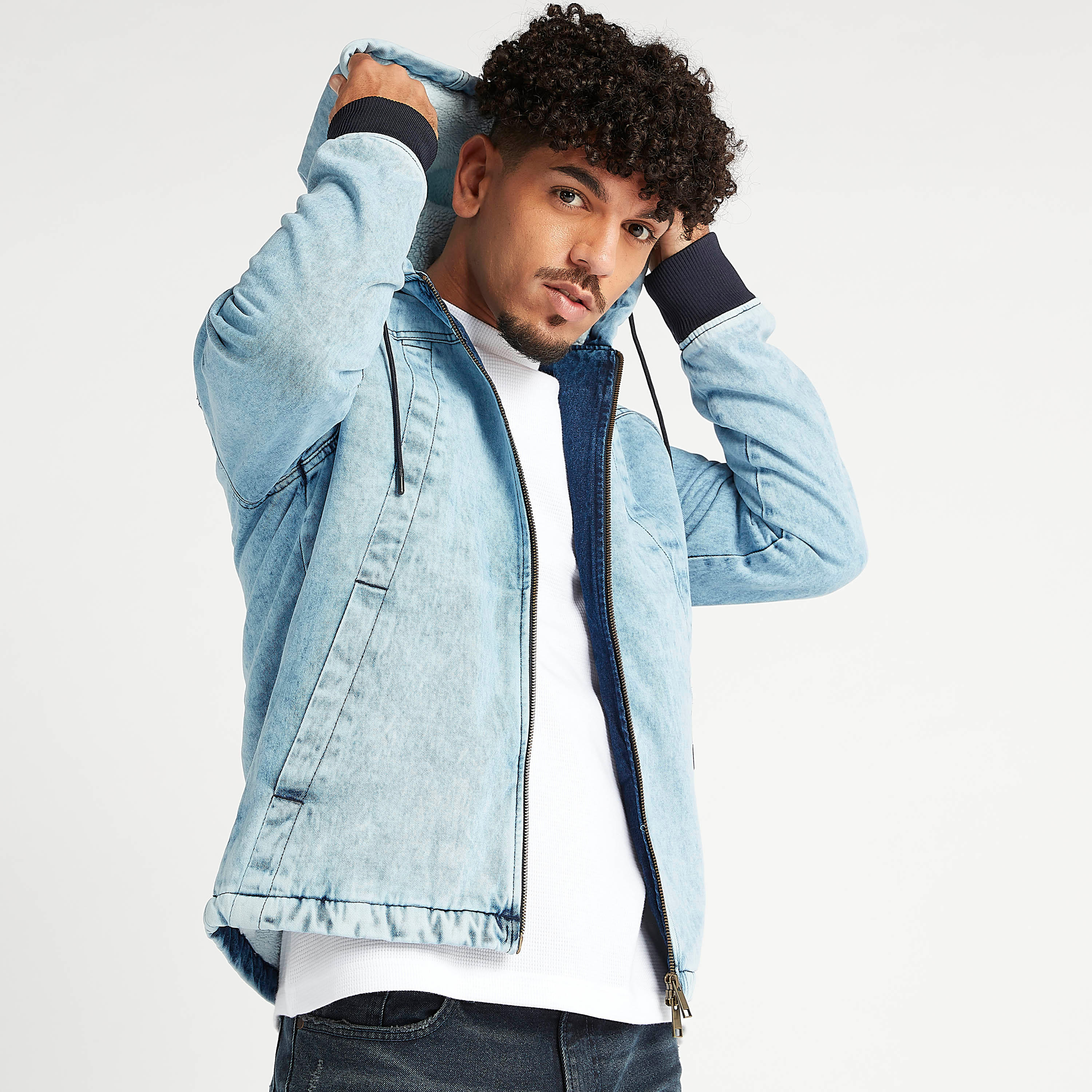 جاكيت مستدام دينم بقبّعة وأكمام طويلة من لي كوبر-men-clothing-jacketsandblazers-jackets-image-4