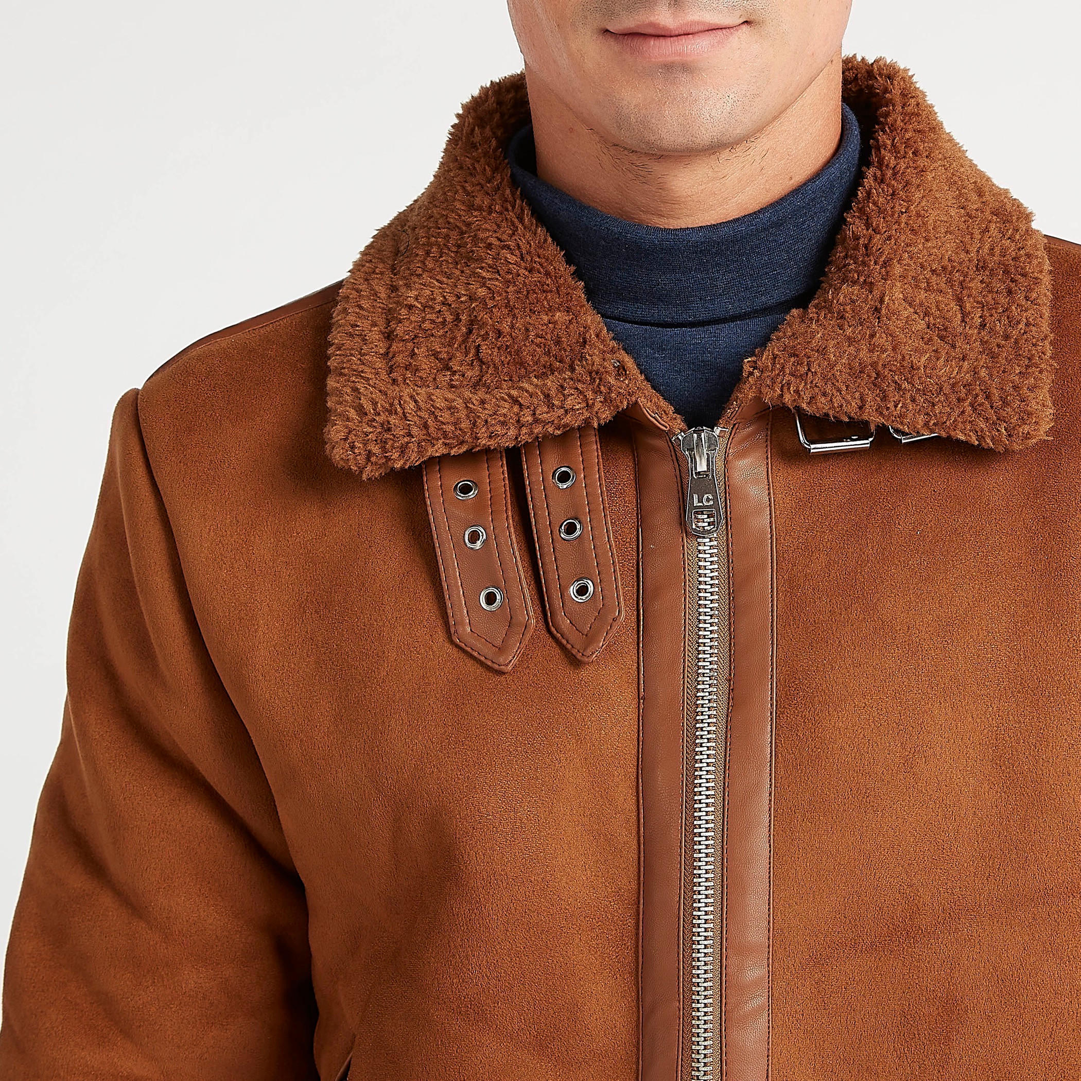 جاكيت باركا بسحّاب بارز الملمس وجيوب من لي كوبر-men-clothing-jacketsandblazers-jackets-image-1