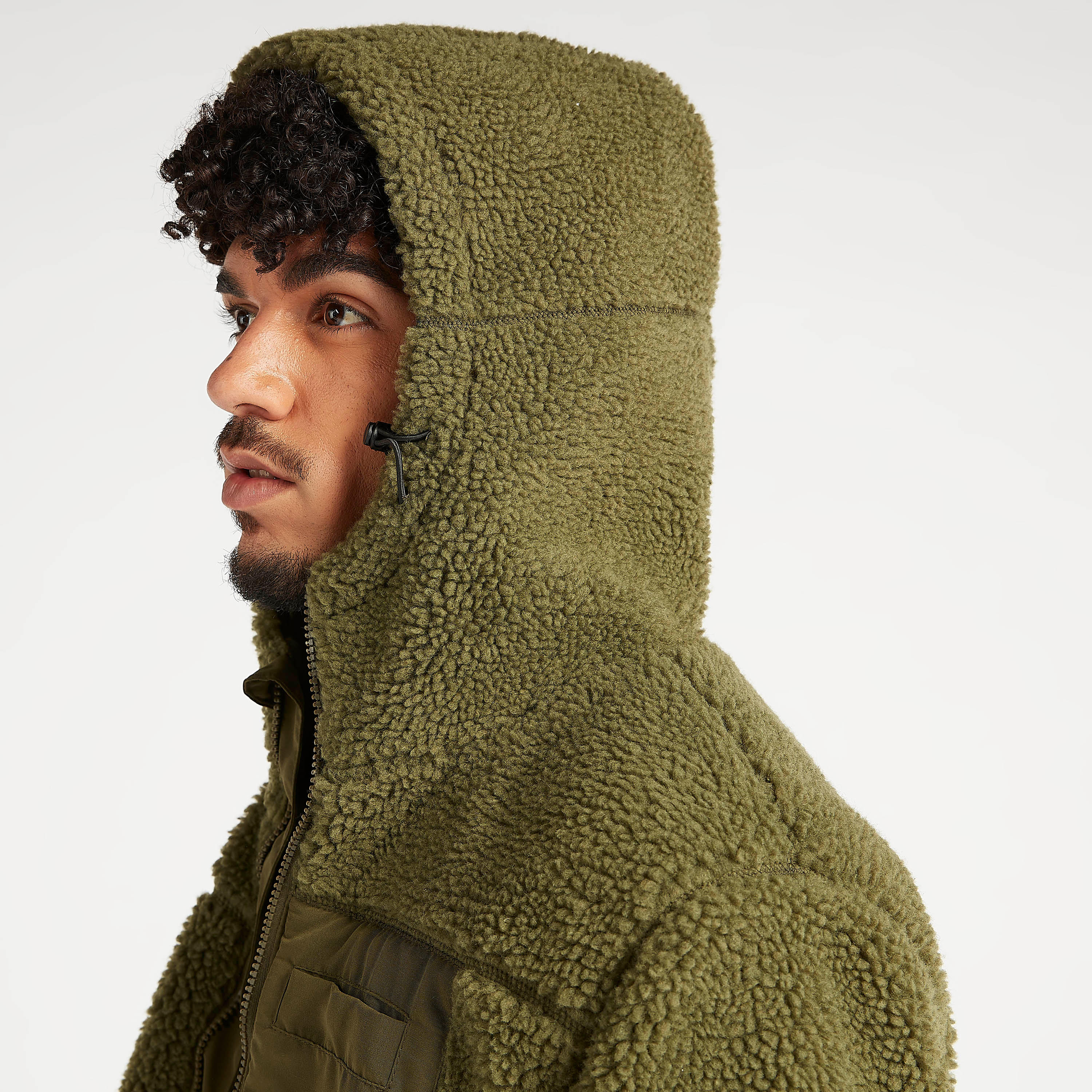 جاكيت بارز الملمس بسحّاب وأكمام طويلة وقبّعة من لي كوبر-men-clothing-jacketsandblazers-jackets-image-3