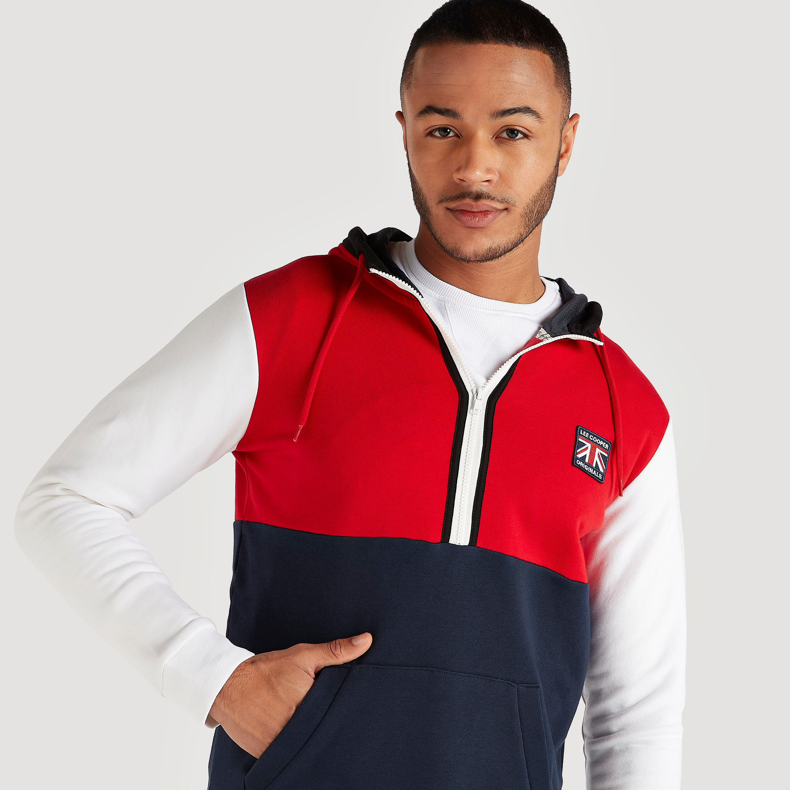 جاكيت مستدام كتل ألوان بقبّعة وأكمام طويلة من لي كوبر-men-winterwear-hoodiesandsweatshirts-image-3