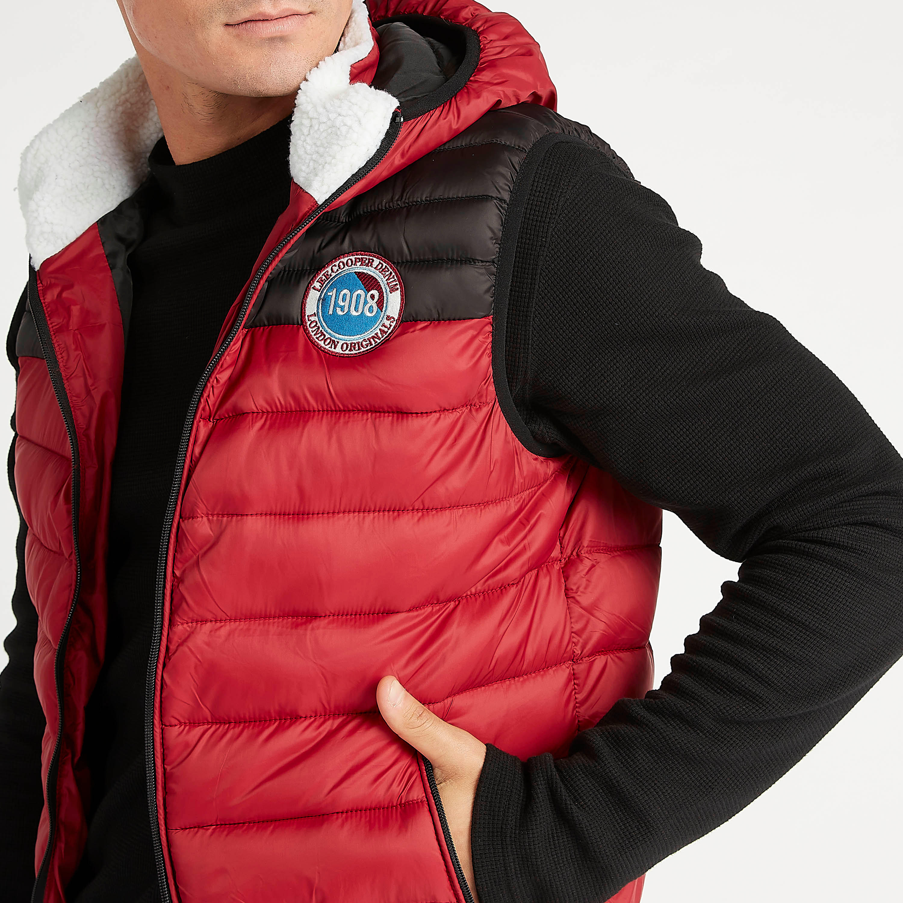 Lee Cooper Quilted Zip Through Gilet with Pockets and Hood-men-clothing-jacketsandblazers-jackets-image-11