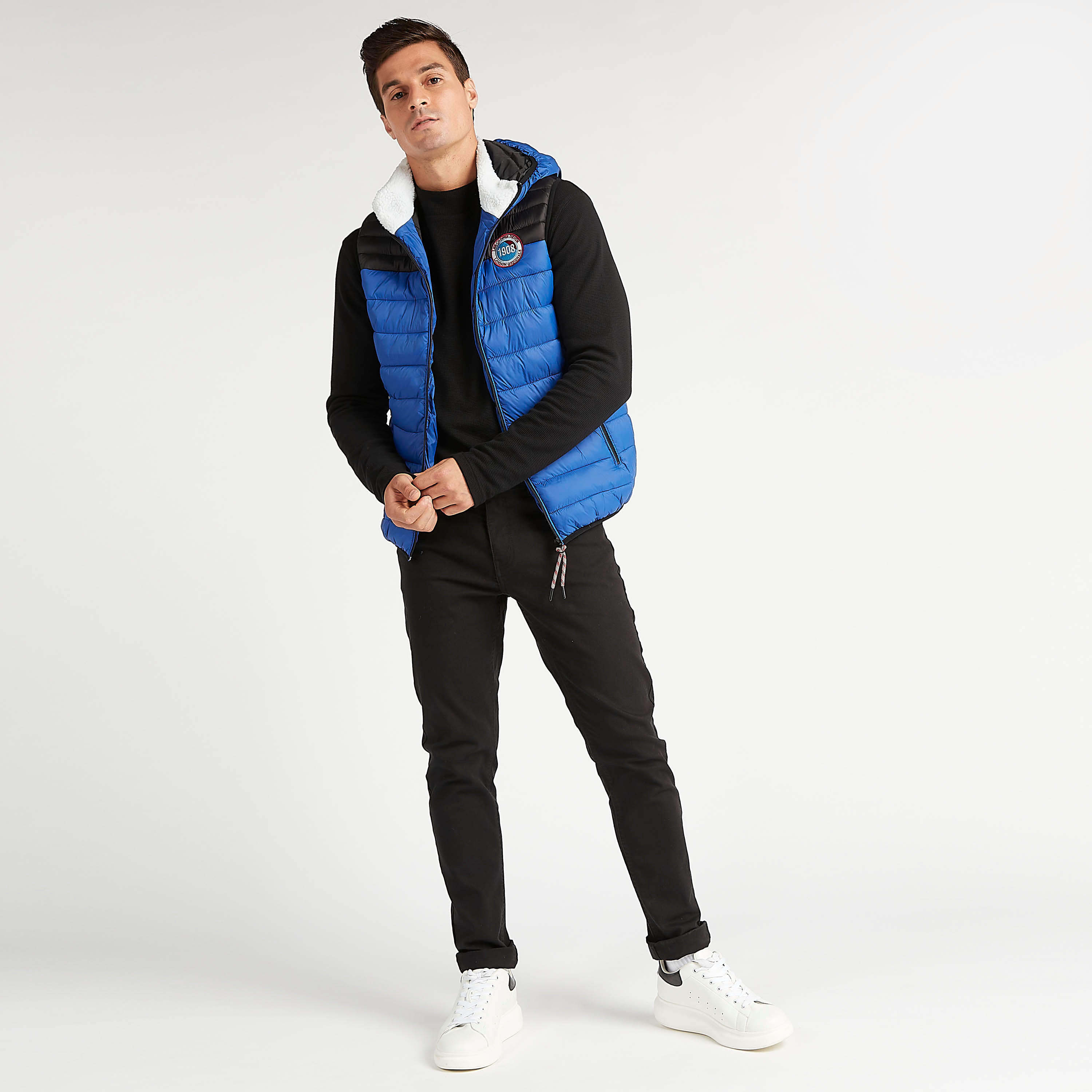 Lee Cooper Quilted Zip Through Gilet with Pockets and Hood-men-clothing-jacketsandblazers-jackets-image-2
