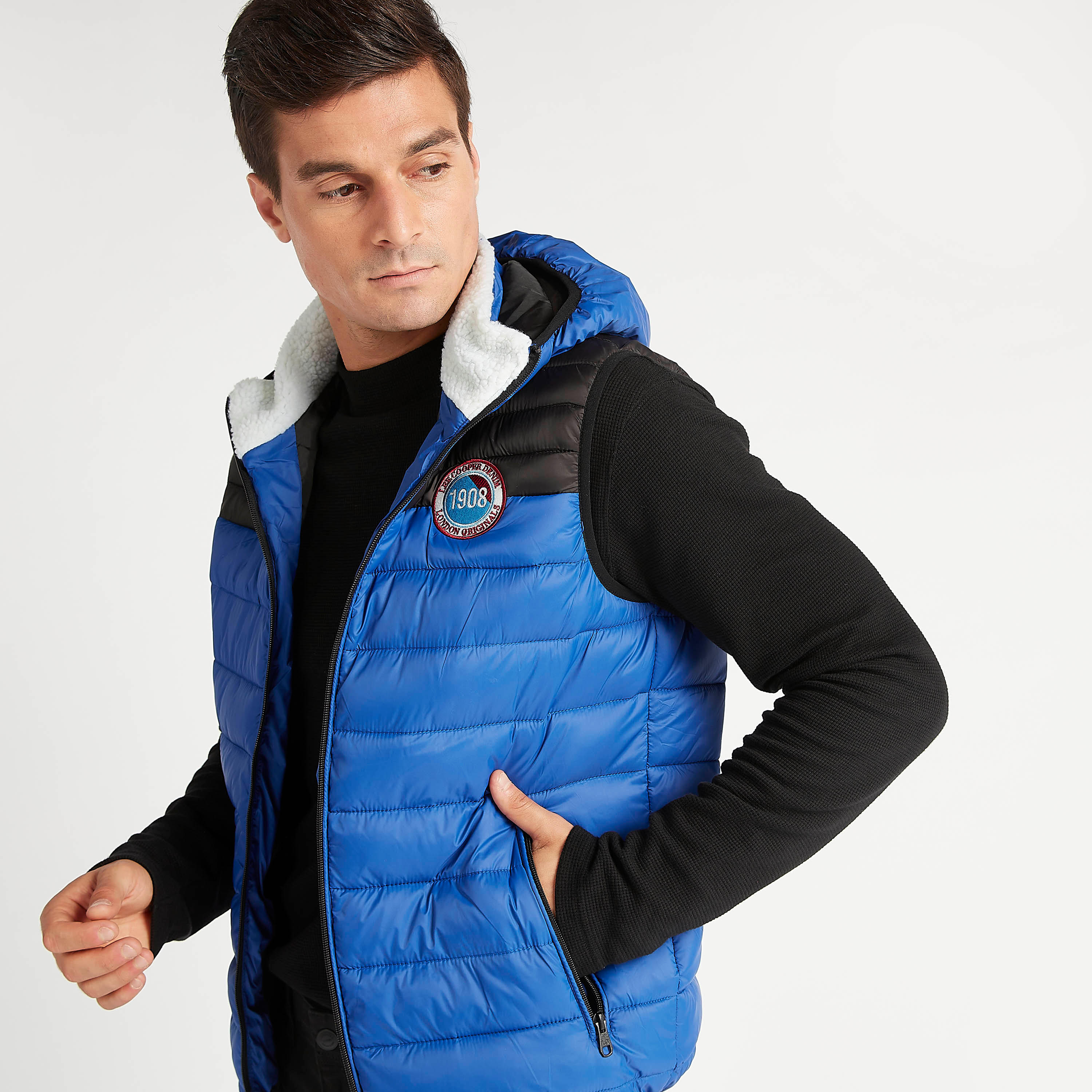 Lee Cooper Quilted Zip Through Gilet with Pockets and Hood-men-clothing-jacketsandblazers-jackets-image-5