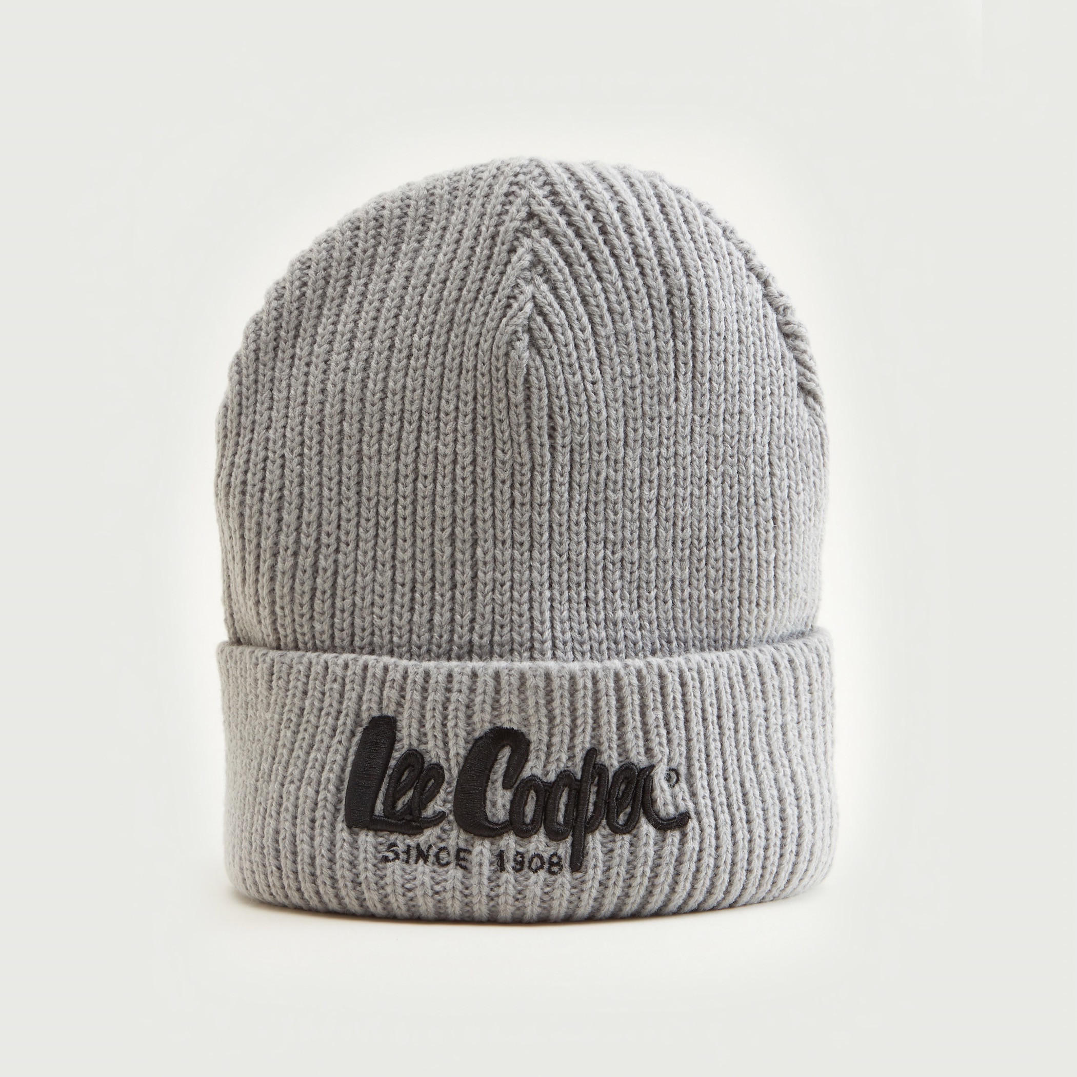 Lee Cooper Logo Embroidered Solid Beanie-men-caps-image-1
