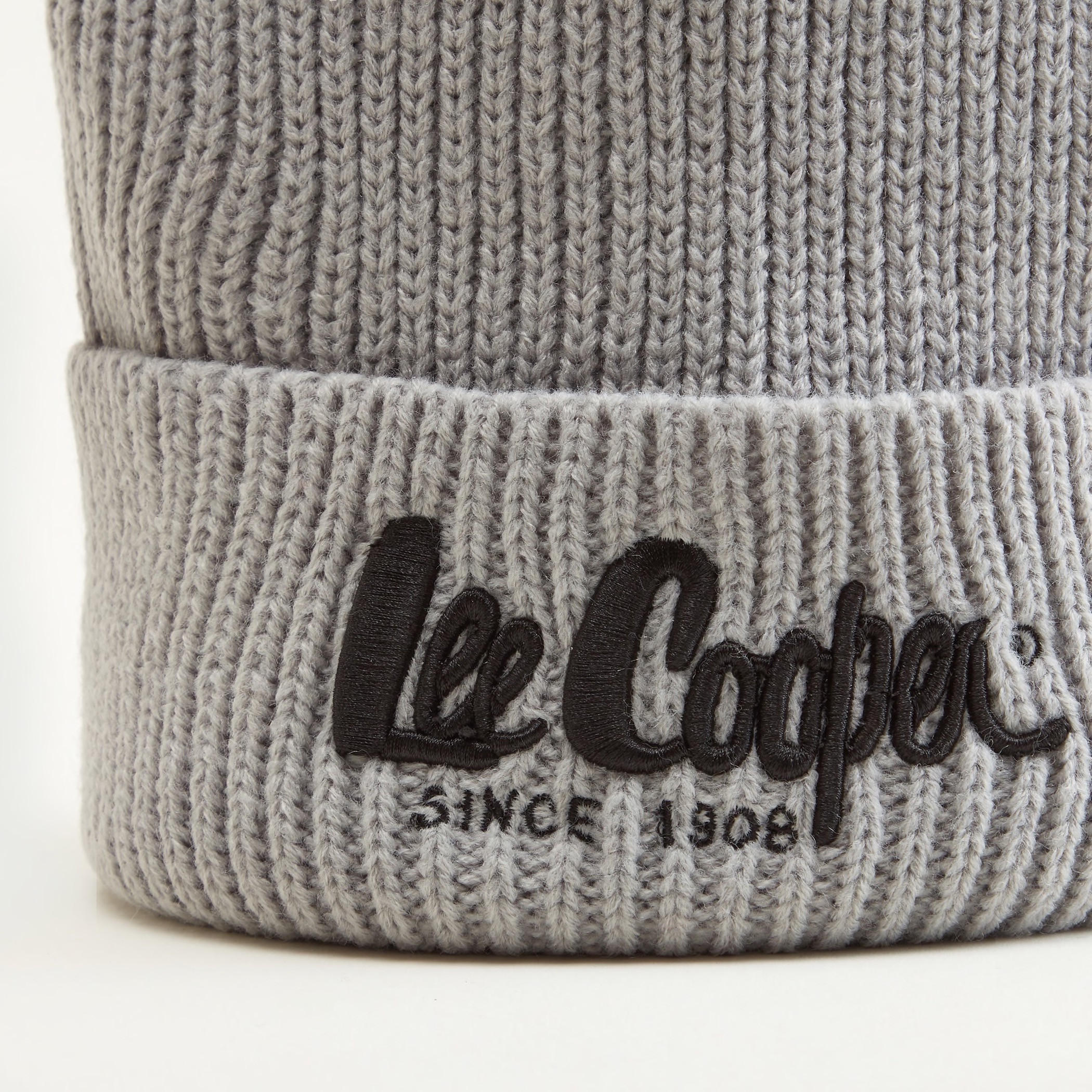 Lee Cooper Logo Embroidered Solid Beanie-men-caps-image-2
