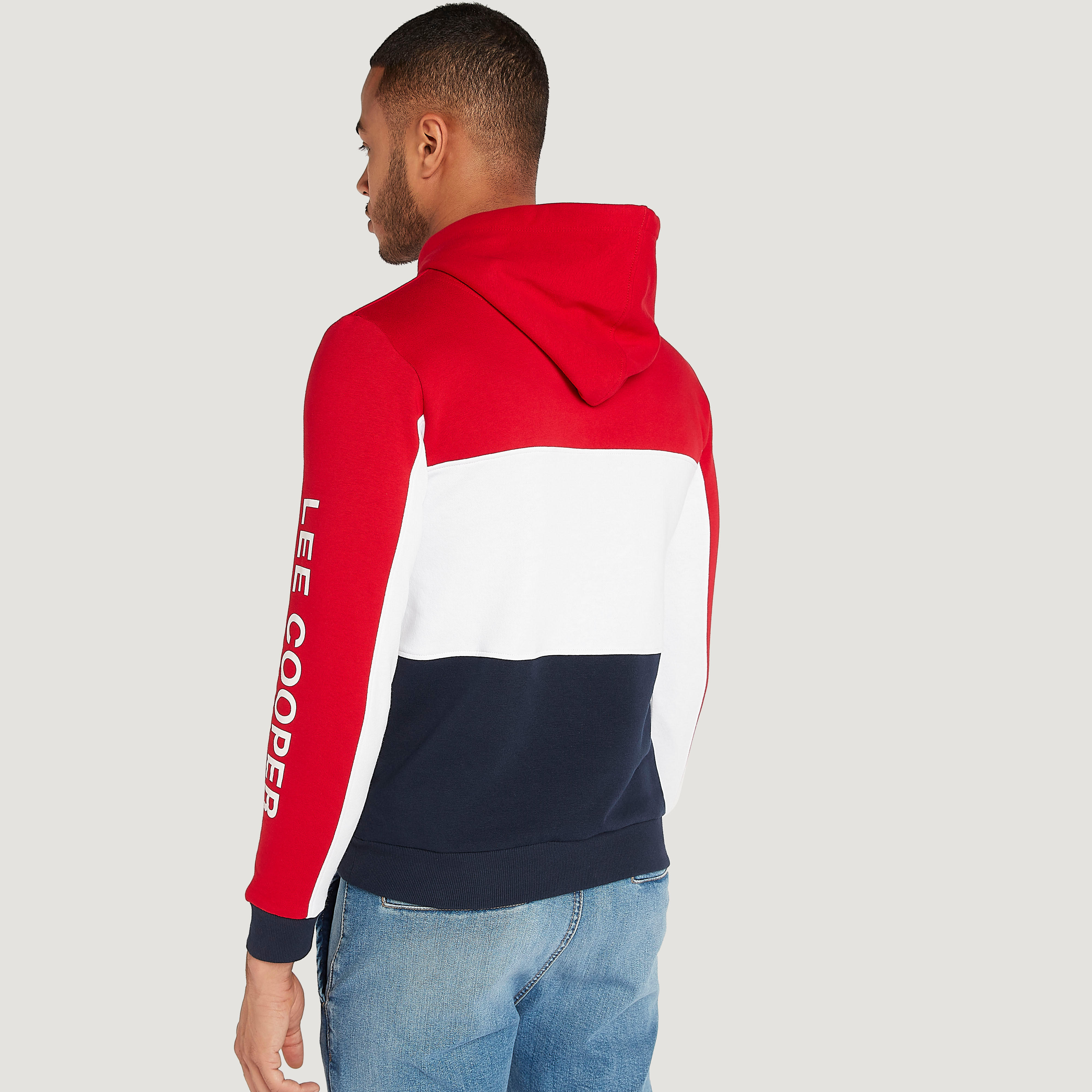 سويت شيرت بقوالب ملوّنة وأكمام طويلة وقبّعة من لي كوبر-men-winterwear-hoodiesandsweatshirts-image-4