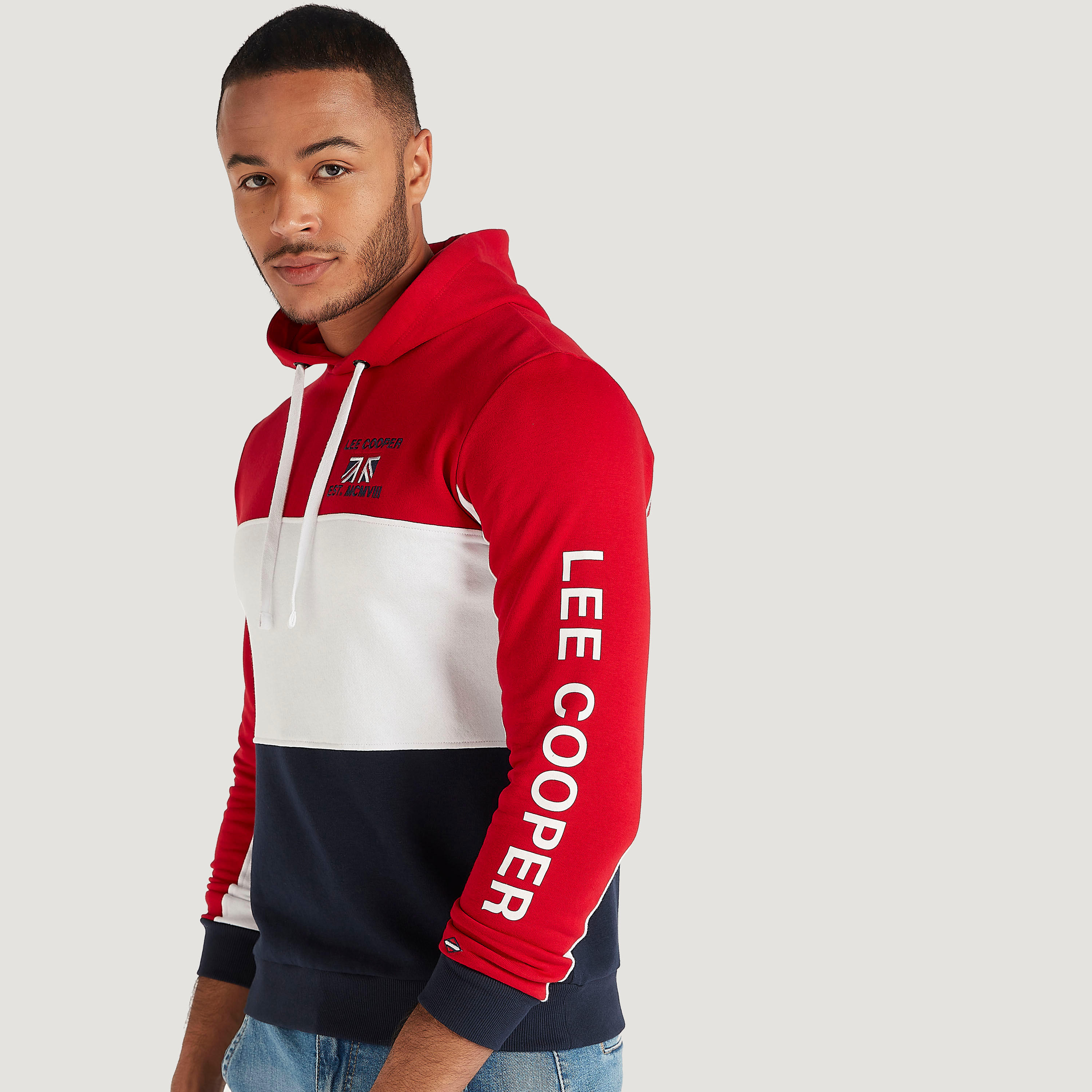 سويت شيرت بقوالب ملوّنة وأكمام طويلة وقبّعة من لي كوبر-men-winterwear-hoodiesandsweatshirts-image-8
