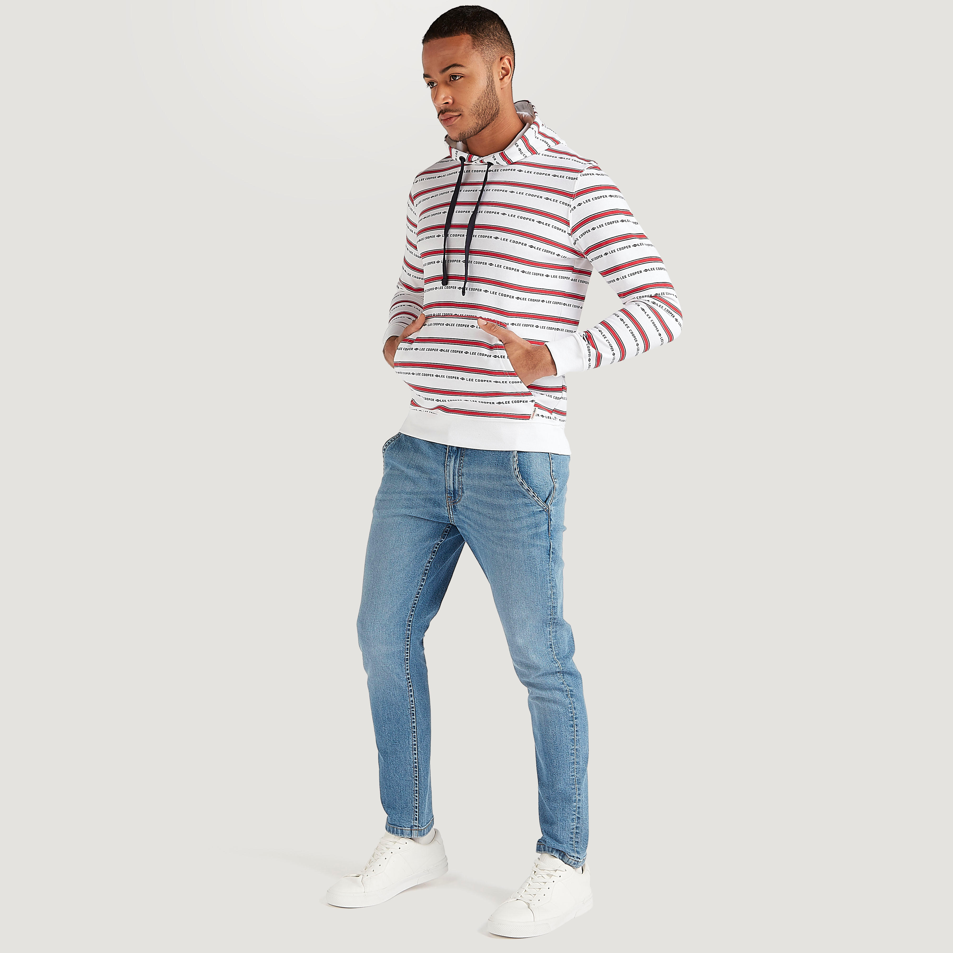 سويت شيرت بطبعات وأكمام طويلة وقبّعة من لي كوبر-men-winterwear-hoodiesandsweatshirts-image-2