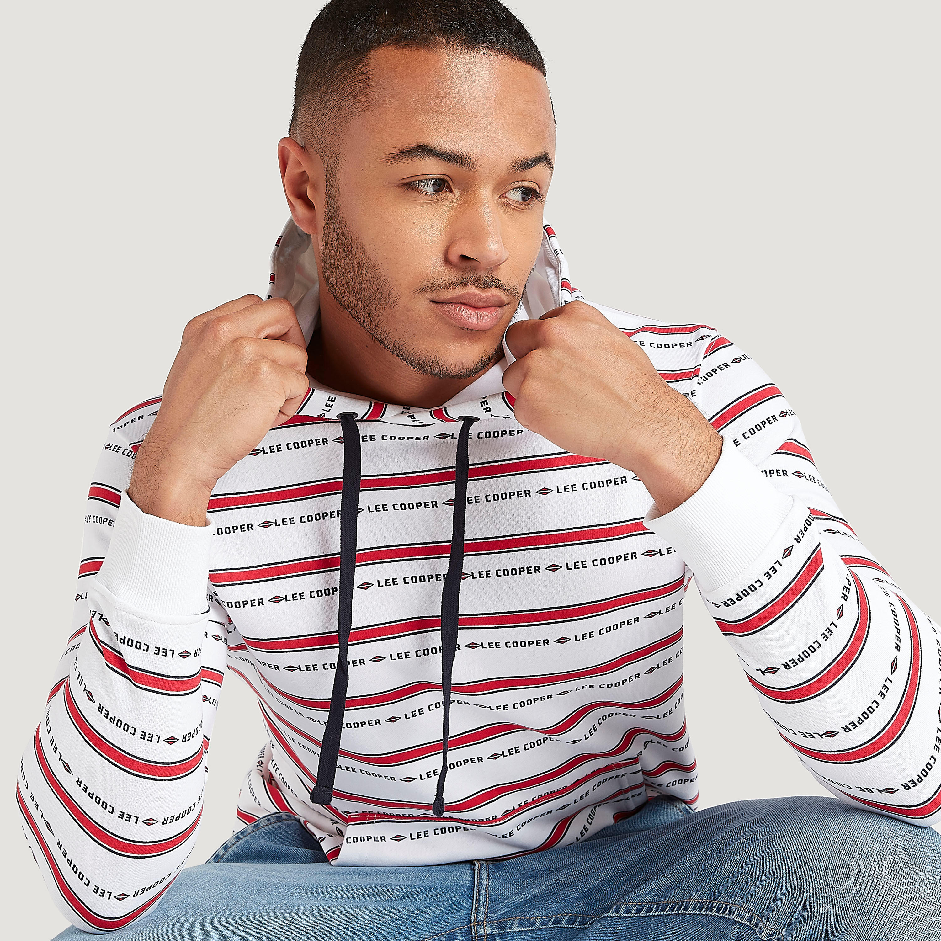 سويت شيرت بطبعات وأكمام طويلة وقبّعة من لي كوبر-men-winterwear-hoodiesandsweatshirts-image-5