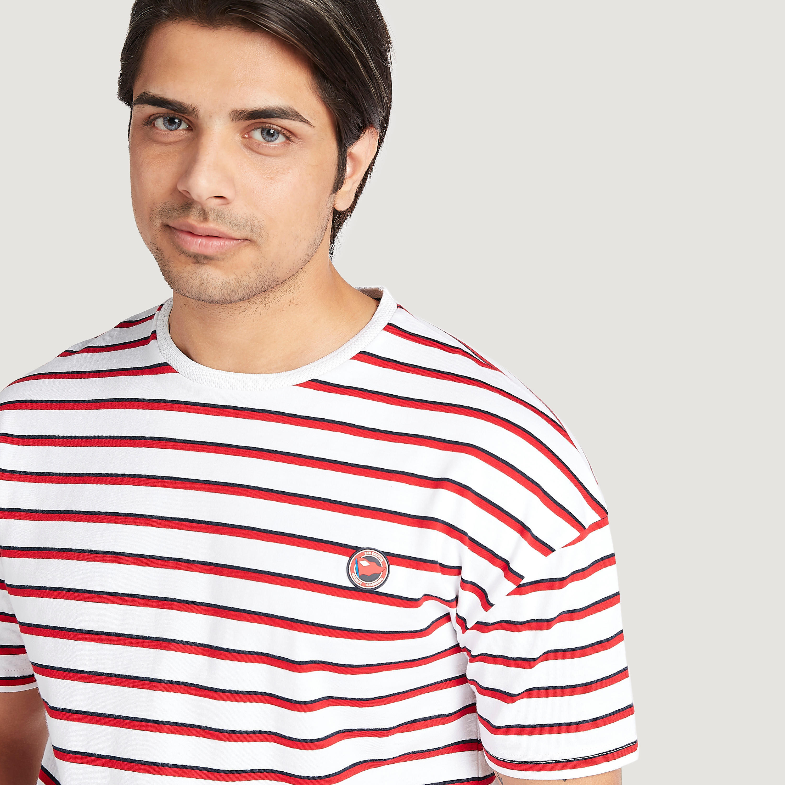 تيشيرت مخطّط بأكمام قصيرة من لي كوبر-men-clothing-tshirtsandpolos-tshirts-image-3
