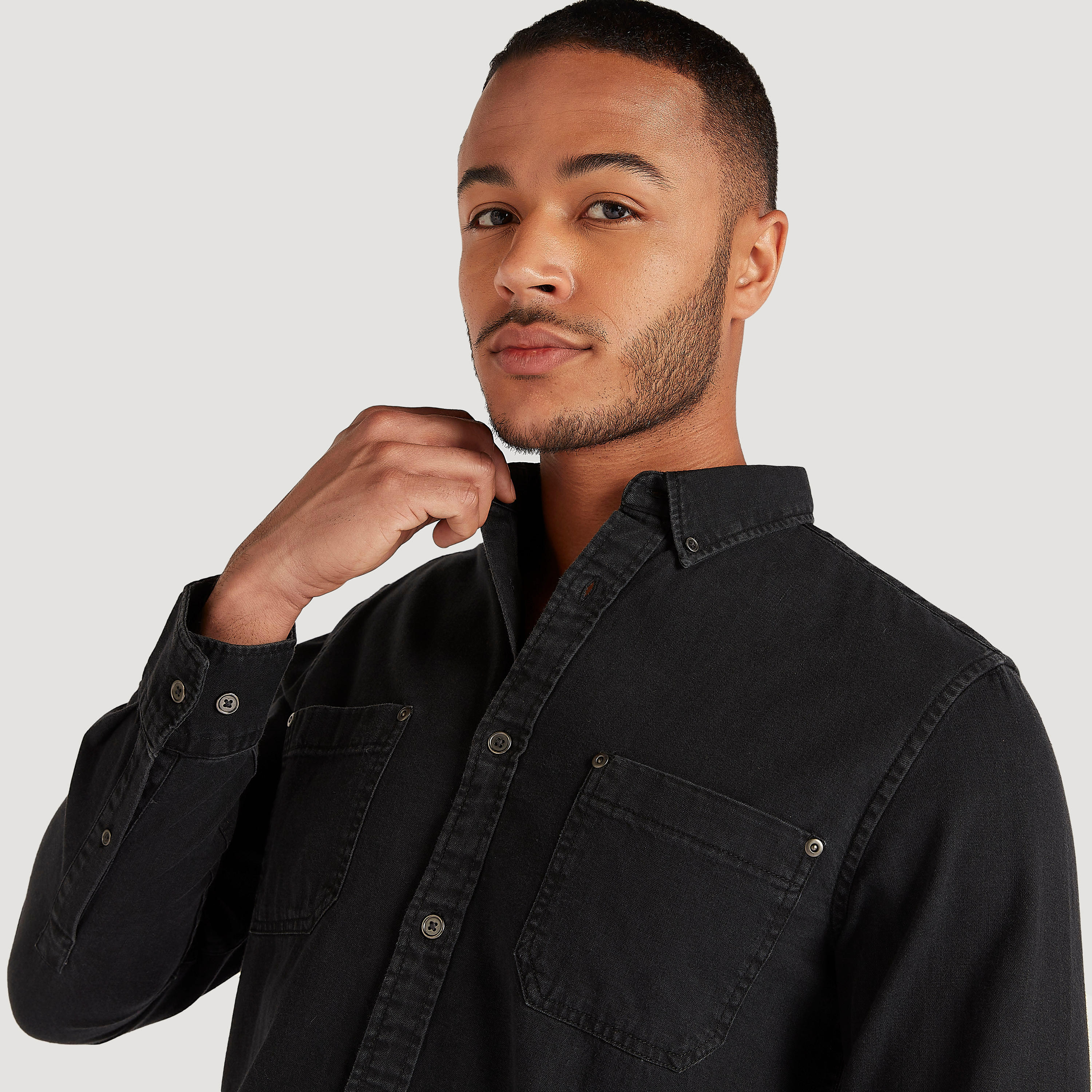 Lee Cooper Textured Shirt with Collar and Long Sleeves-men-clothing-shirts-image-3