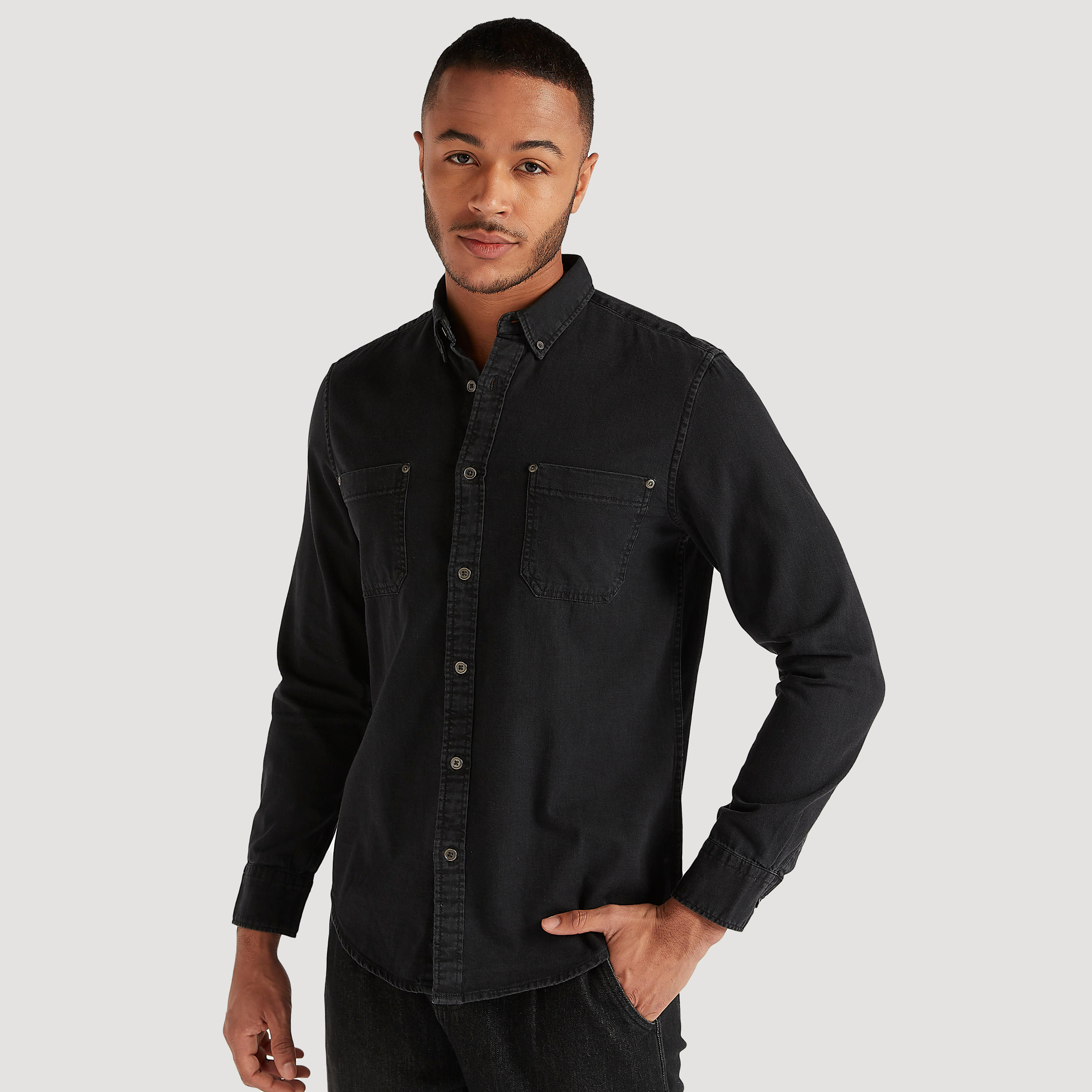 Lee Cooper Textured Shirt with Collar and Long Sleeves-men-clothing-shirts-image-5