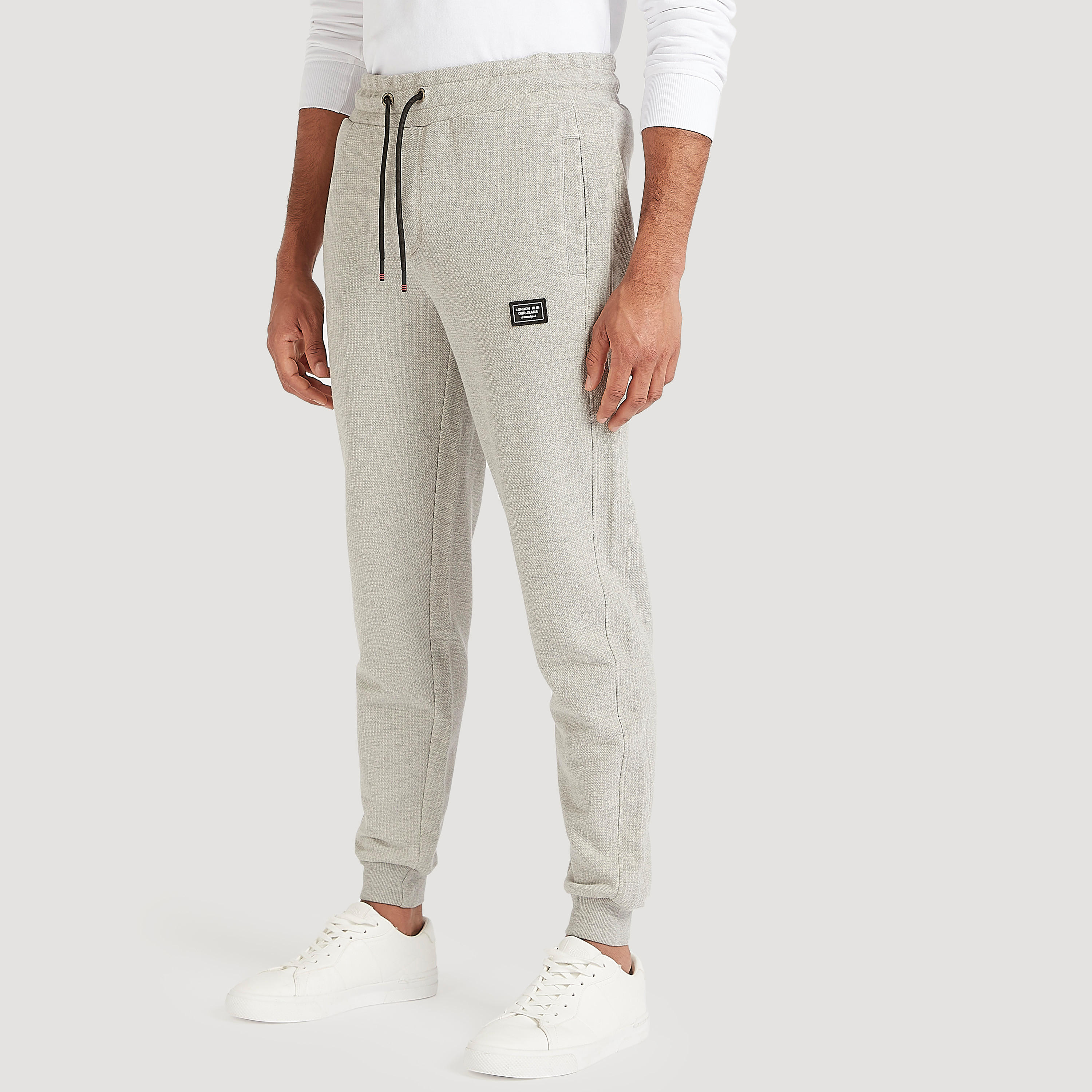 Lee Cooper Textured Joggers with Drawstring-men-clothing-bottoms-joggers-image-1