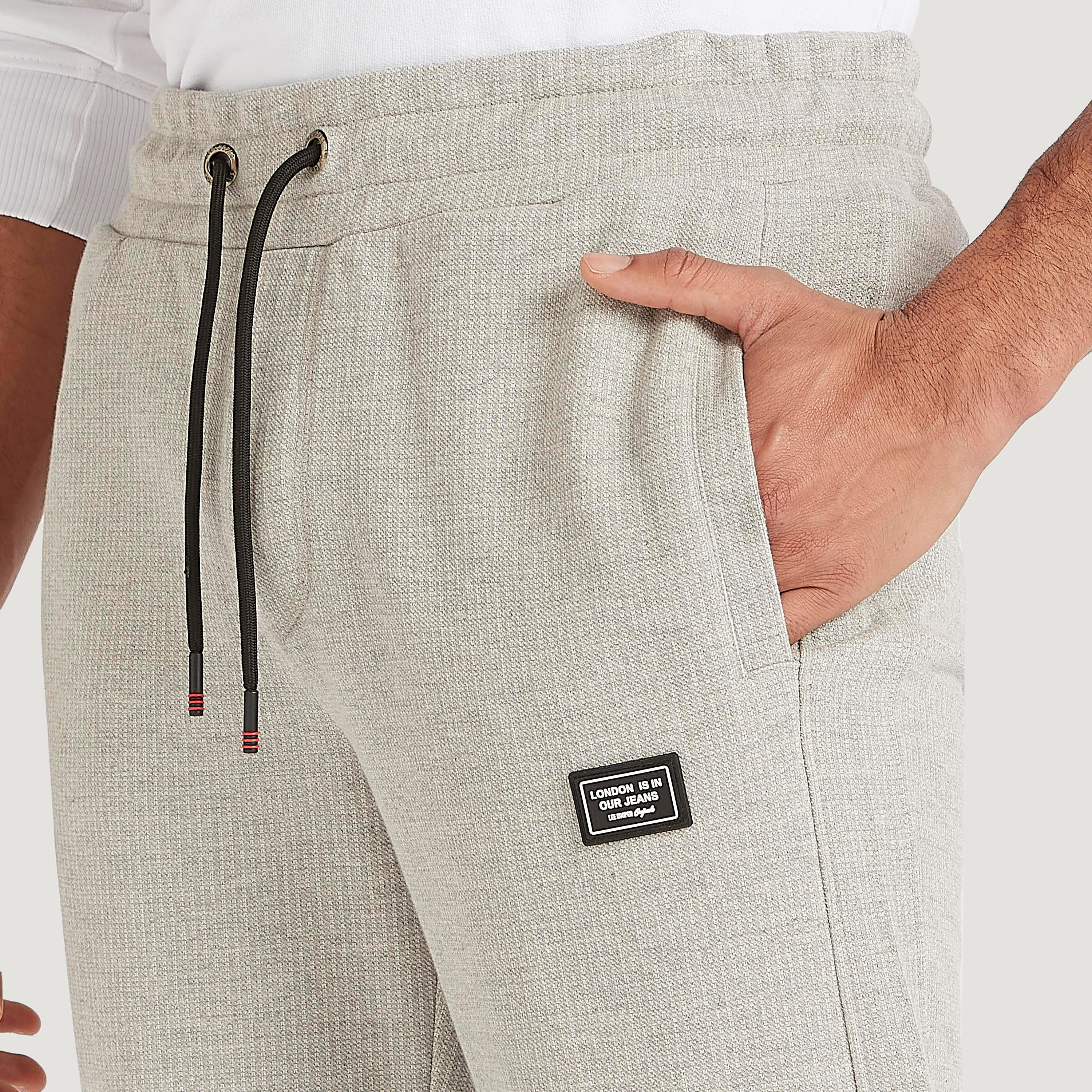 Lee Cooper Textured Joggers with Drawstring-men-clothing-bottoms-joggers-image-3