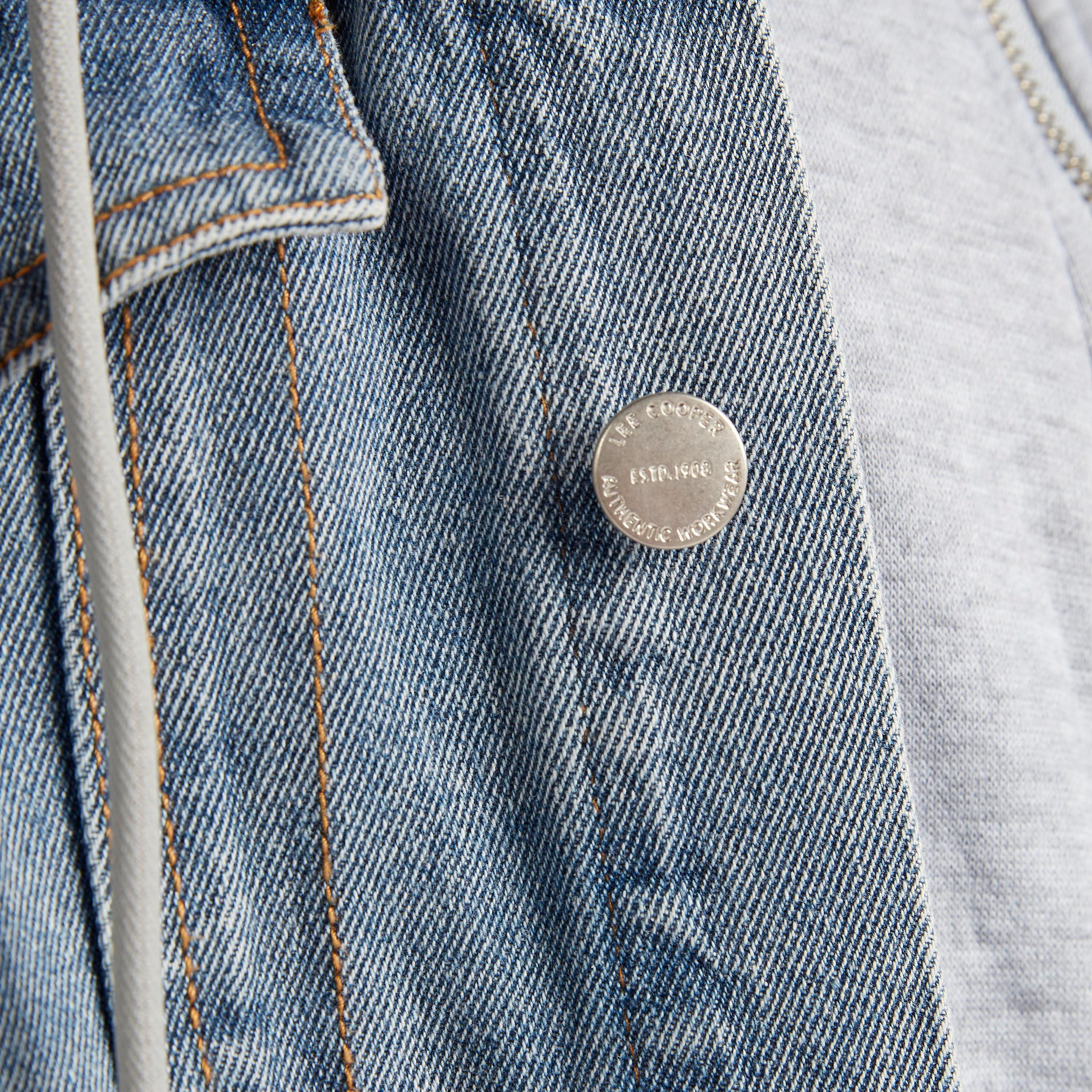 Lee Cooper Solid Denim Jacket with Hood and Zip Closure-men-clothing-jacketsandblazers-jackets-image-5