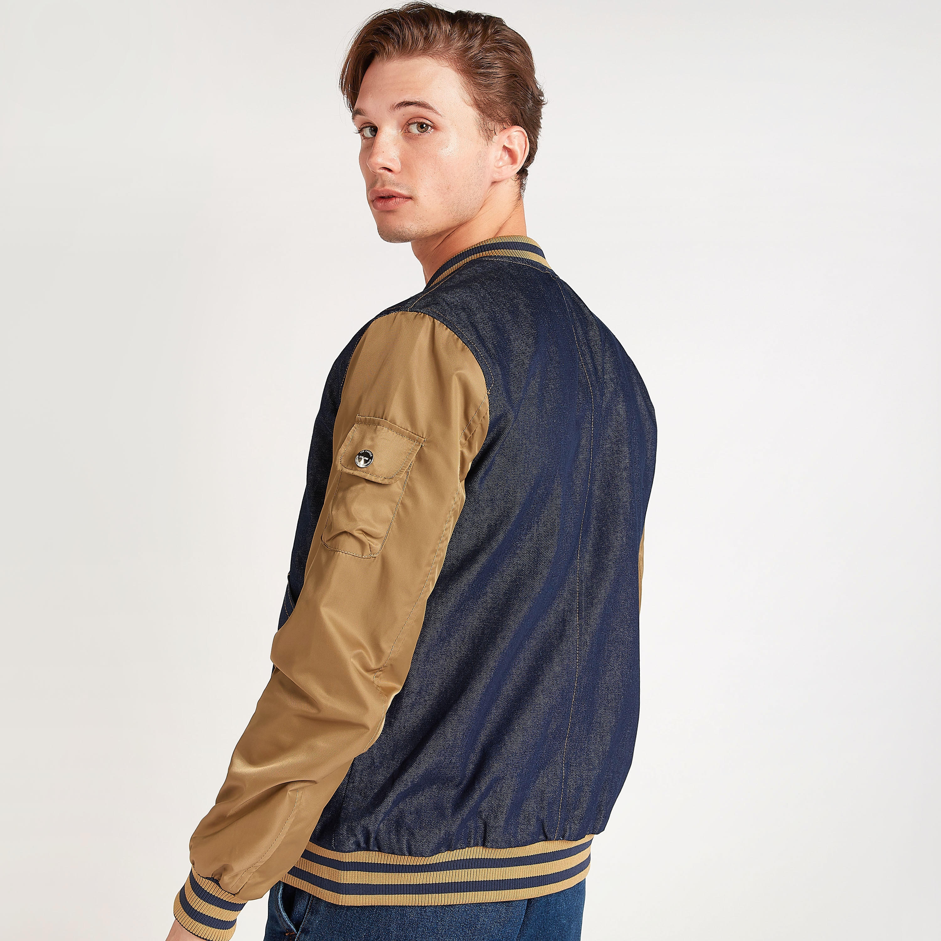 جاكيت بومبر دنيم بسحّاب إغلاق وأكمام طويلة من لي كوبر-men-clothing-jacketsandblazers-jackets-image-5