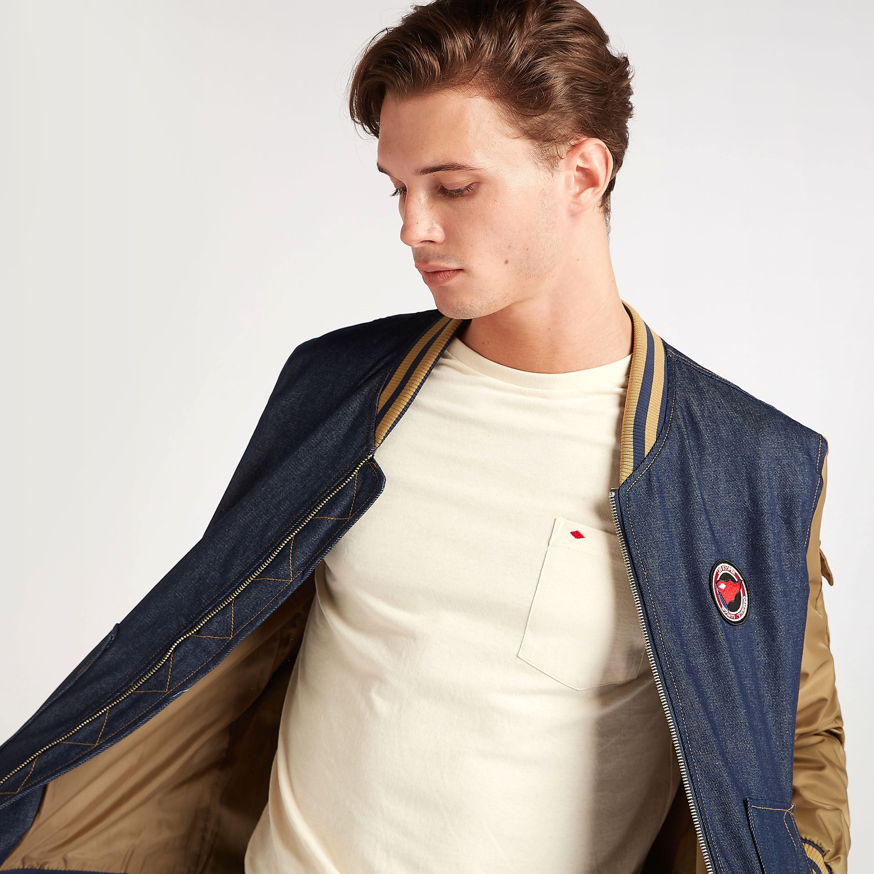 جاكيت بومبر دنيم بسحّاب إغلاق وأكمام طويلة من لي كوبر-men-clothing-jacketsandblazers-jackets-image-8