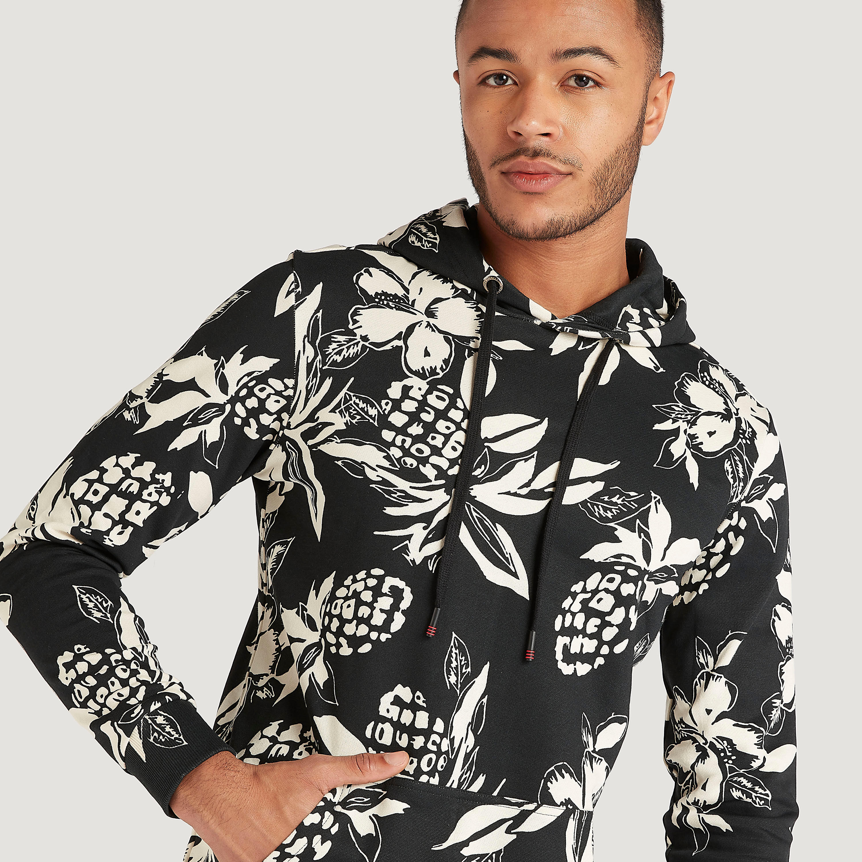 Lee Cooper Pineapple Print Sweatshirt with Long Sleeves-men-winterwear-hoodiesandsweatshirts-image-3