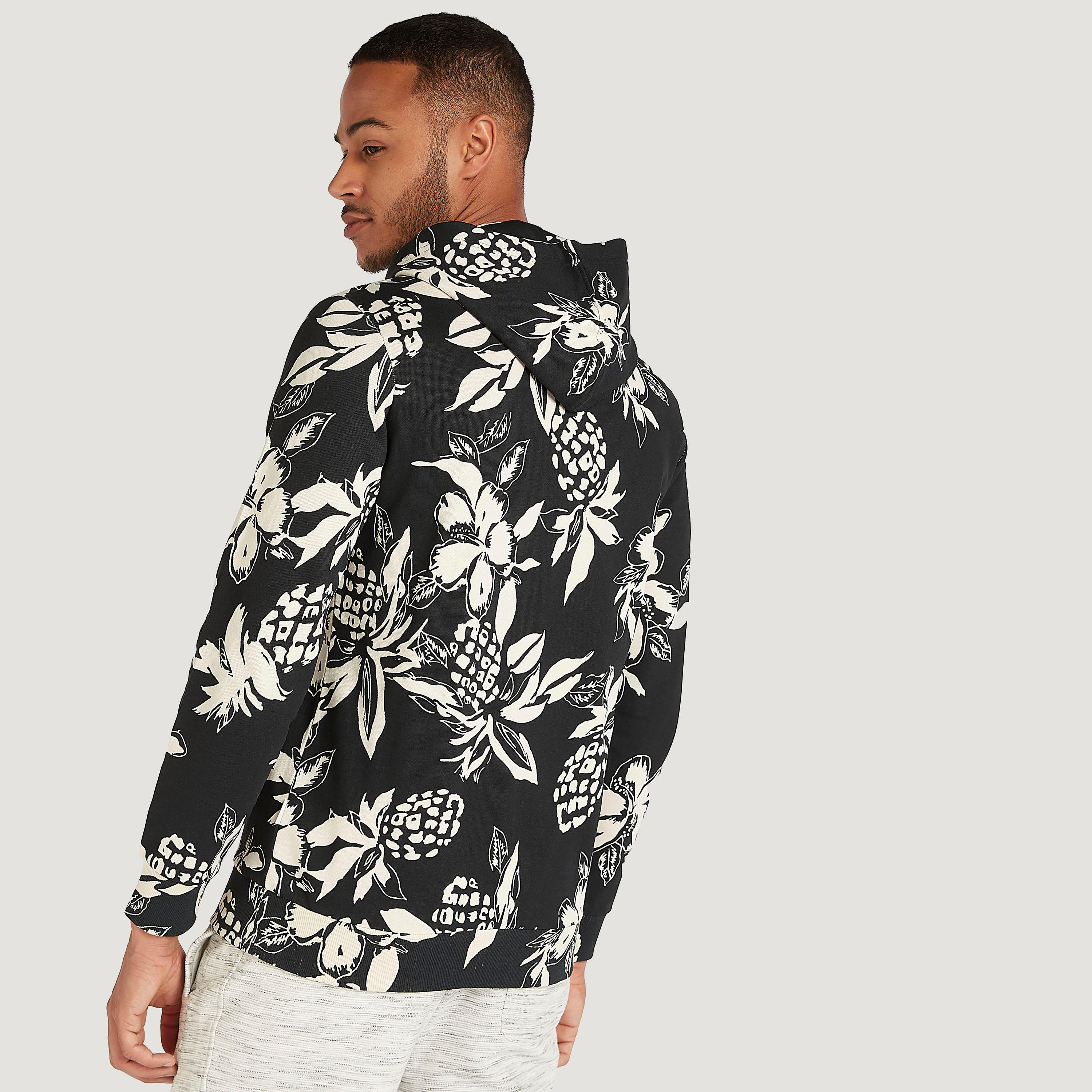 Lee Cooper Pineapple Print Sweatshirt with Long Sleeves-men-winterwear-hoodiesandsweatshirts-image-4