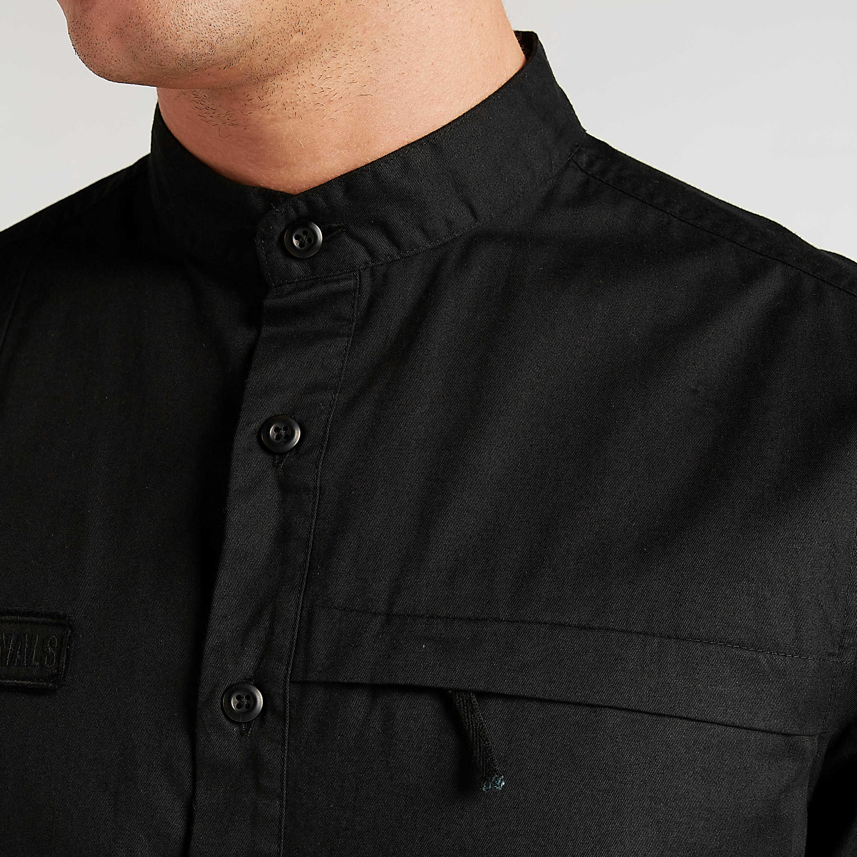 قميص سادة بياقة ماندارين من لي كوبر-men-clothing-shirts-image-1