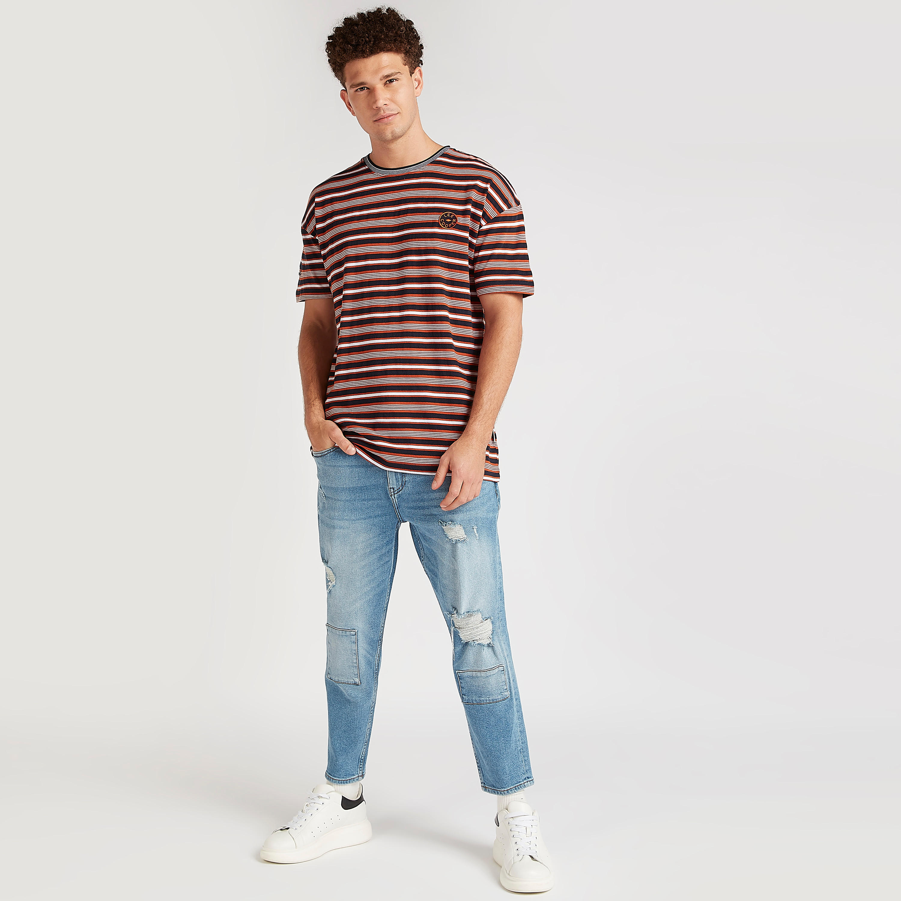 Lee Cooper Ripped Dad Fit Denim Jeans with Button Closure-men-clothing-bottoms-jeans-image-2