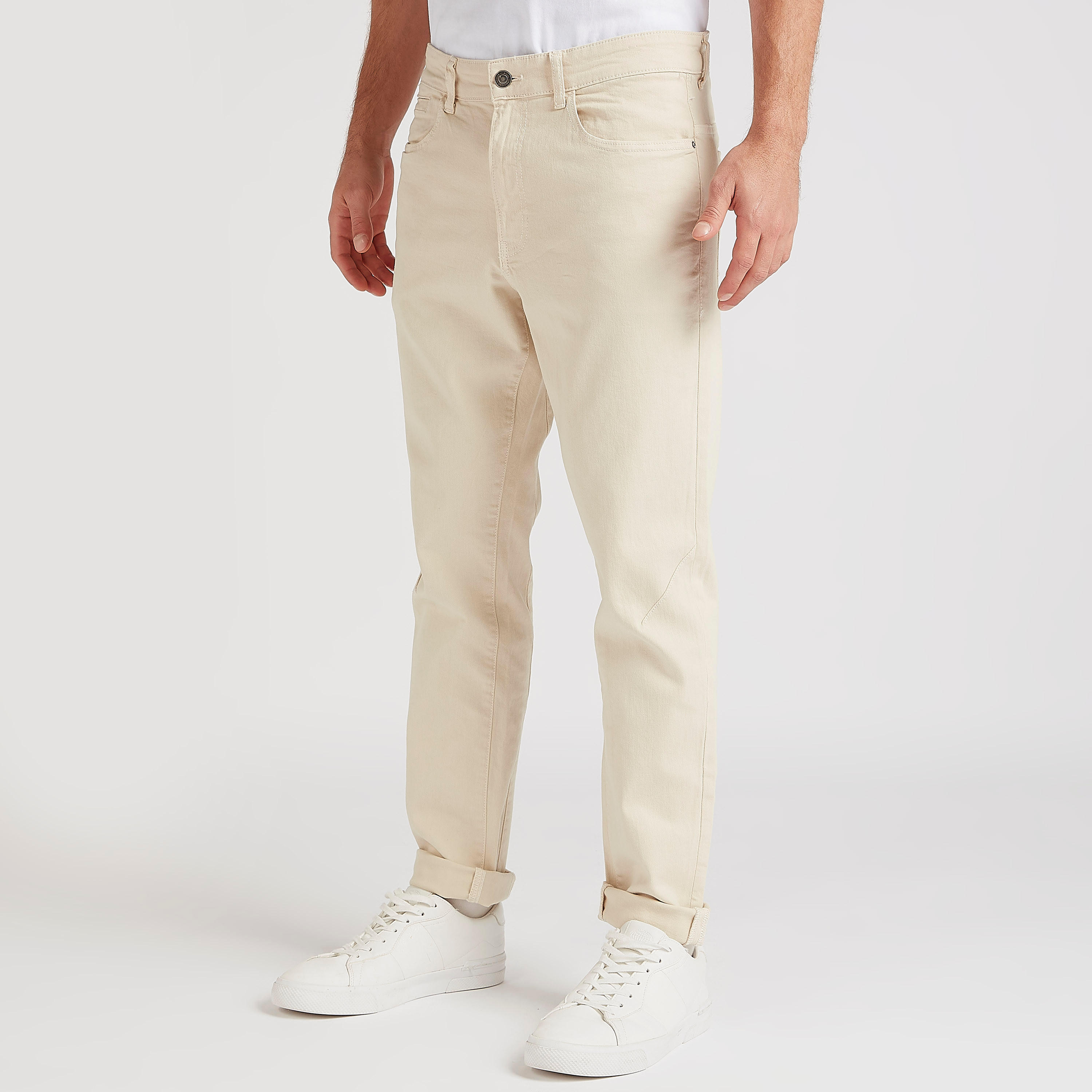 Lee Cooper Textured Mid-Rise Jeans with Pockets-men-clothing-bottoms-trousersandchinos-trousers-image-1
